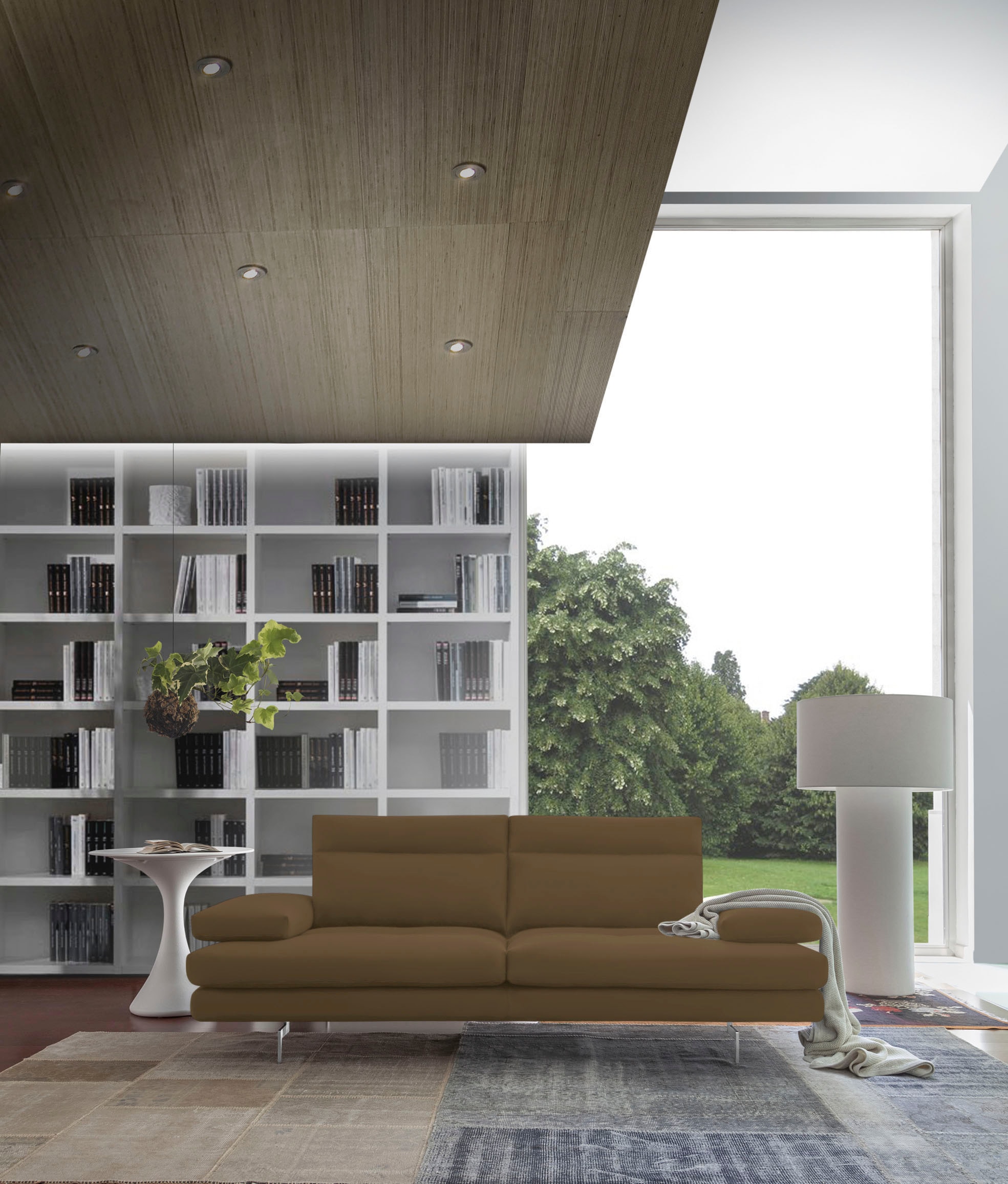 CALIA ITALIA 3-Sitzer »Toby Wing, Designsofa mit hohem Sitzkomfort, bequem und elegant«, inklusive Sitztiefenverstellung, Füße in Chrom glänzend