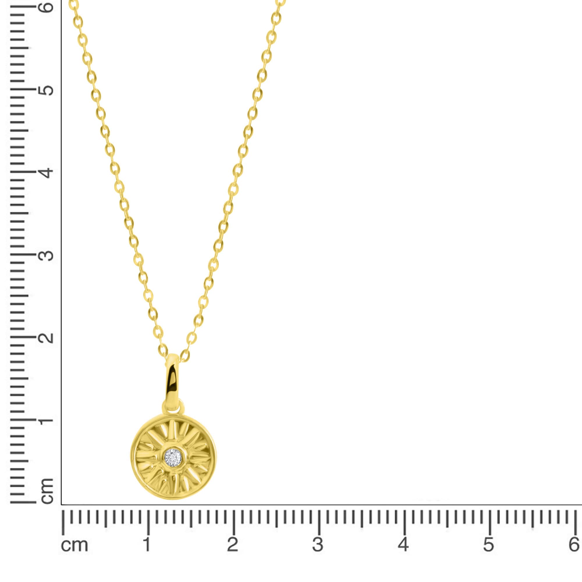 Firetti Kette mit Anhänger »Schmuck Geschenk Silber 925 Halsschmuck Halskette Ankerkette Sonne«, mit Zirkonia (synth.)