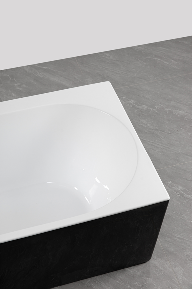 Sanotechnik Badewanne »Jamaica« Höhe 58 cm mit Ablaufstöpsel | verstellbare Füße | Überlauf 170x75x58cm schwarz glänzend, Acryl Badewanne rechts