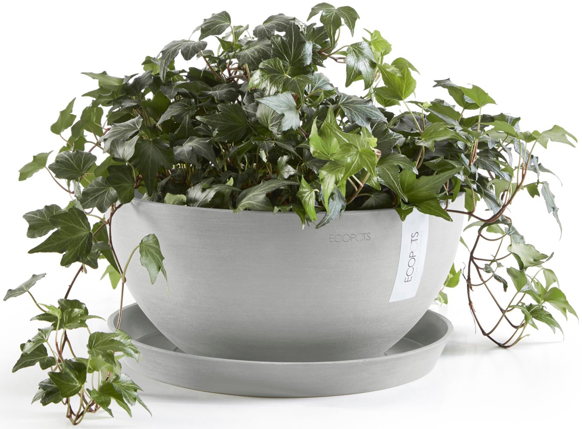 ECOPOTS Blumentopf »Brussels 35 Weißgrau«, für innen und außen: frostsicher, bruchsicher und lichtbeständig