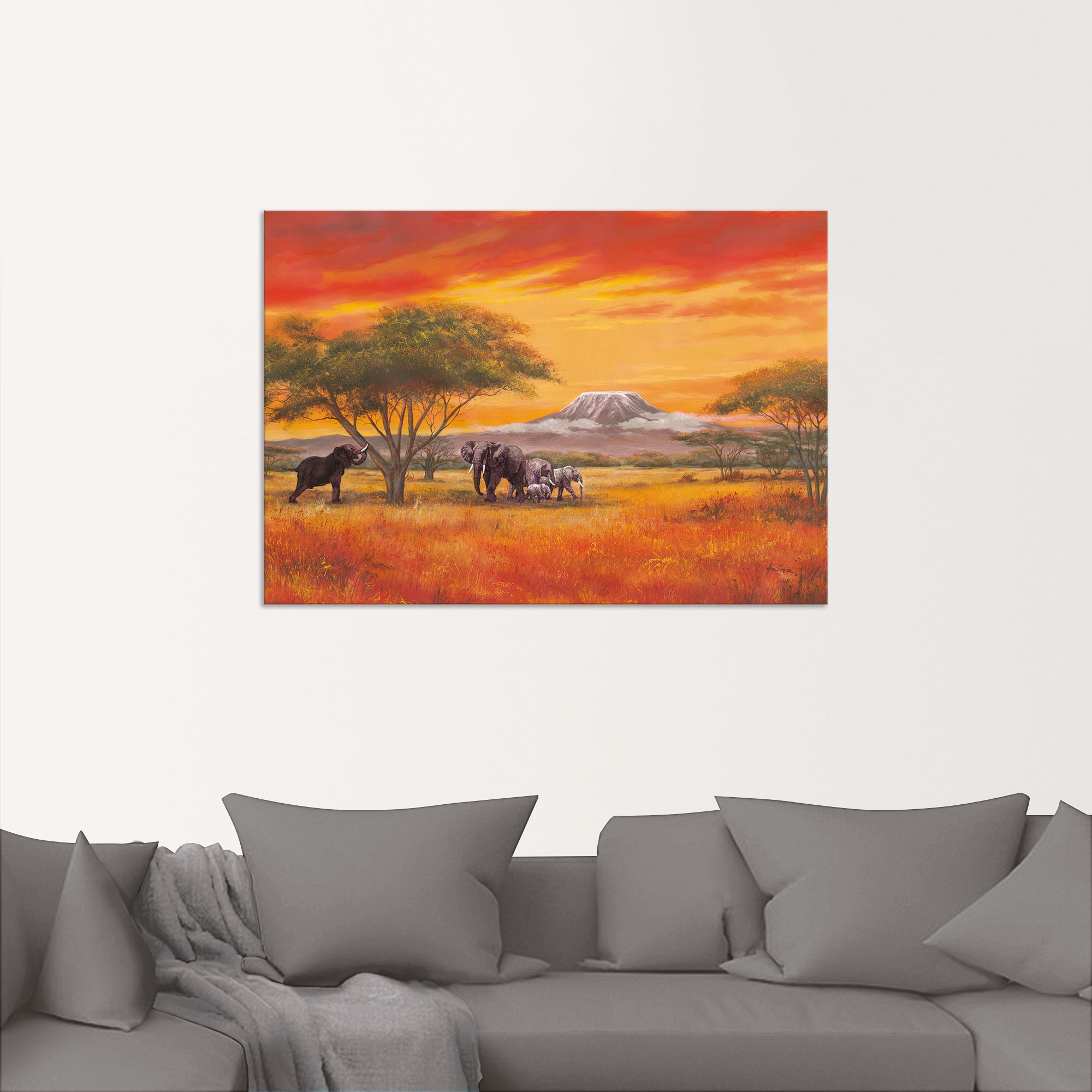 Artland Wandbild »Elefanten«, Elefanten Bilder, (1 St.), als Alubild, Outdoorbild, Leinwandbild, Poster, Wandaufkleber