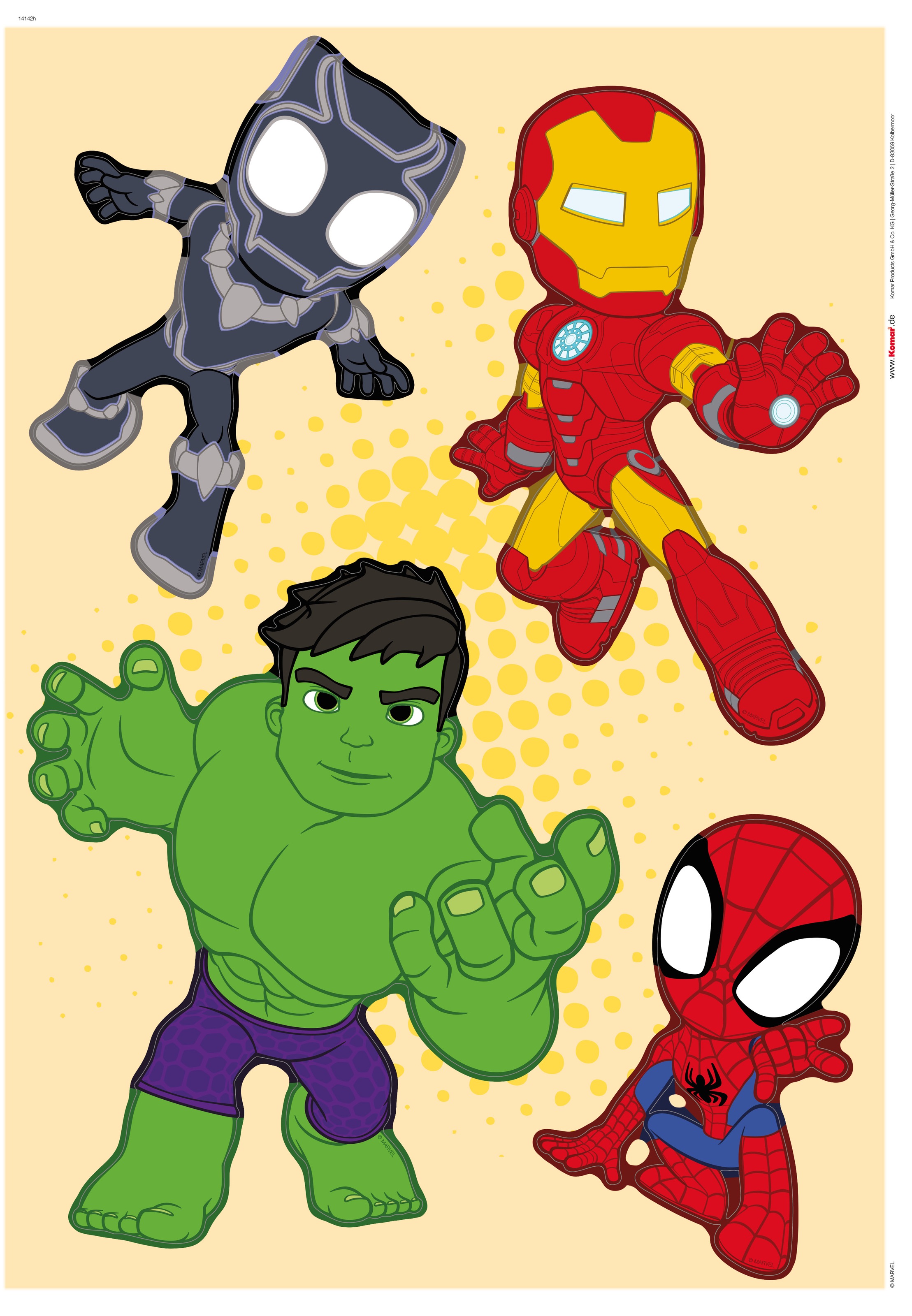 Komar Wandtattoo »Spidey and His Amazing Friends Power Group - Größe 50 x 70 cm«, (4 St.), selbstklebend, Wandsticker, Kinderzimmer