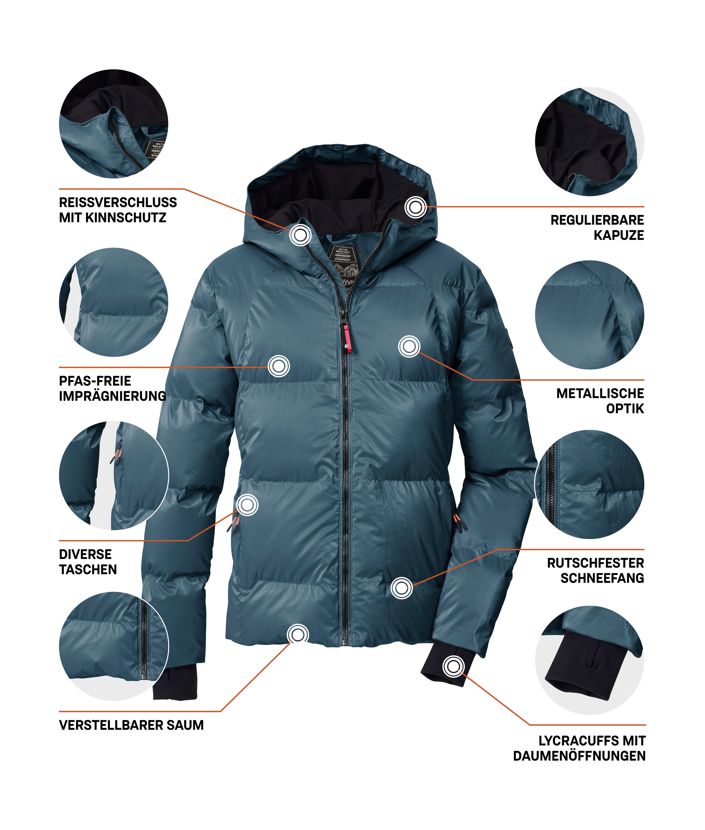 Killtec Steppjacke »KSW 210 GRLS QLTD JCKT«, Metallische Optik, wasserabweisend, warm, PFAs-frei imprägniert