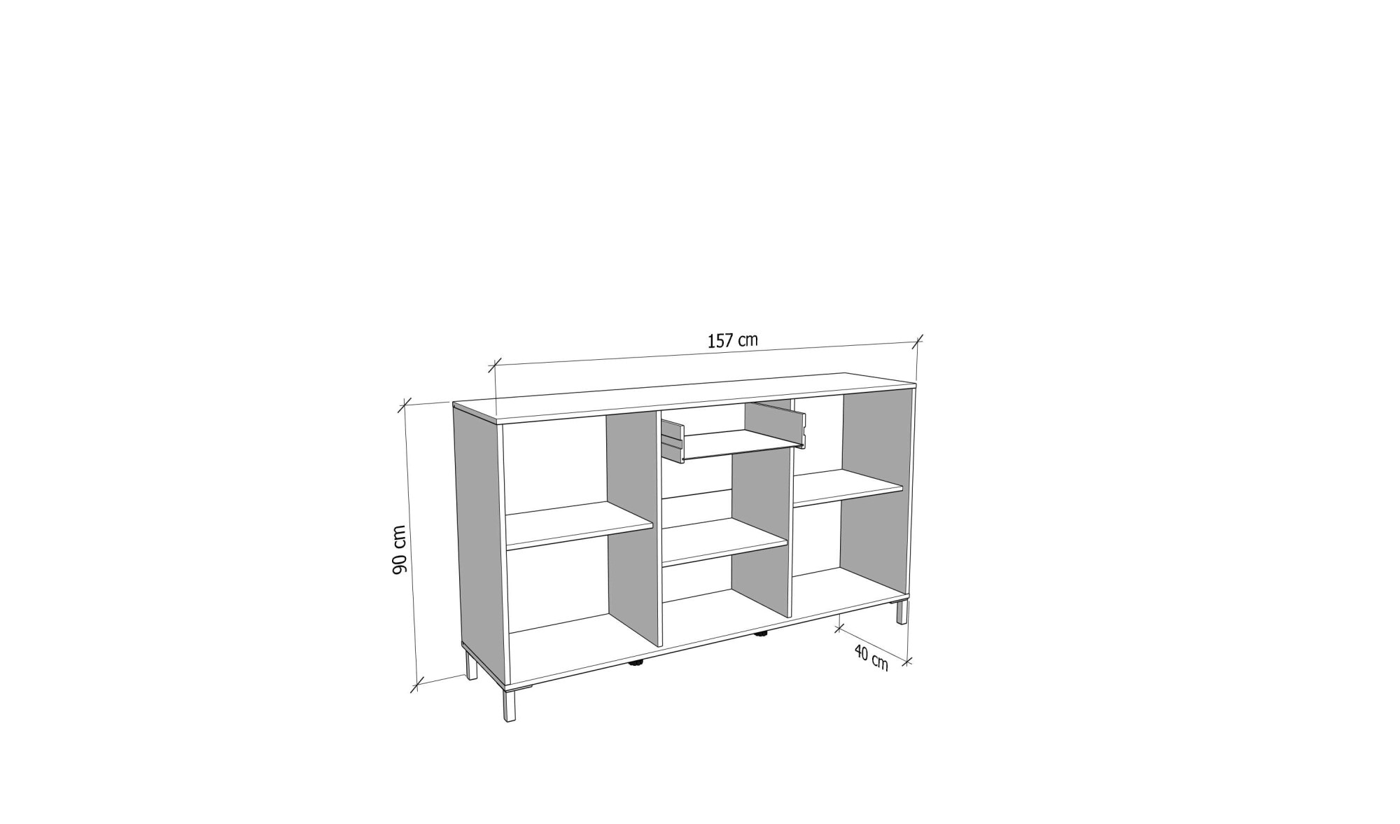 Home affaire Sideboard »LAVAL, Kommode, Kombikommode, Anrichte, Schrank« Modernes Sideboard in Artisan, 3 Türen & 1 Schublade, Lamellen-Optik