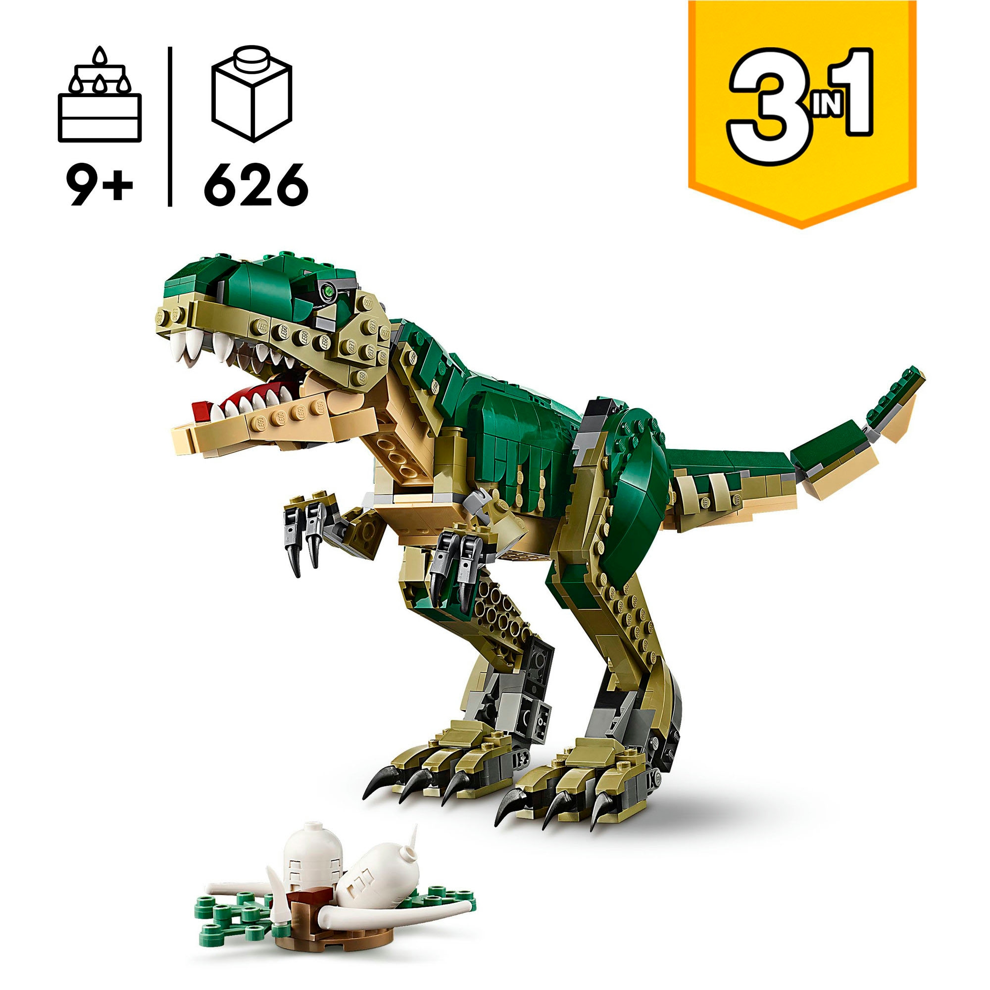 LEGO® Konstruktionsspielsteine »T.Rex (31151), LEGO Creator 3in1«, (626 St.), Made in Europe