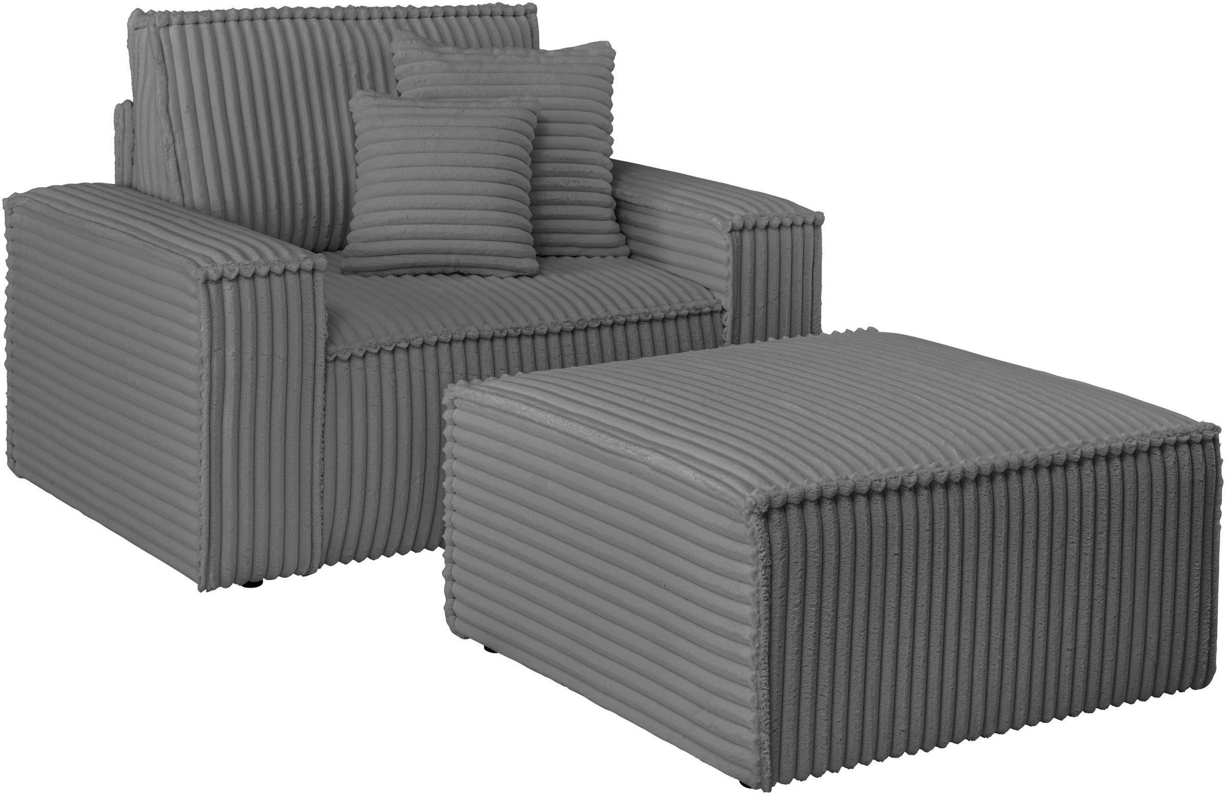 andas Loveseat »Finnley«, (2 St.), Loveseat und Hocker im Set, passend zur Polster-Serie Finnley