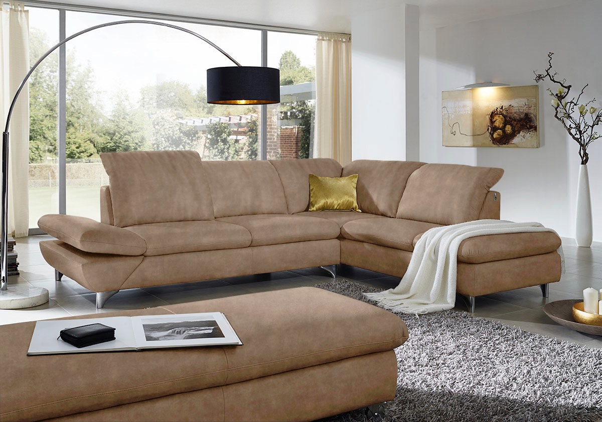 W.SCHILLIG Ecksofa »taoo, elegant und zeitlos, bequem, L-Form«, mit Sitziefenverstellung & Kopfteilverstellung