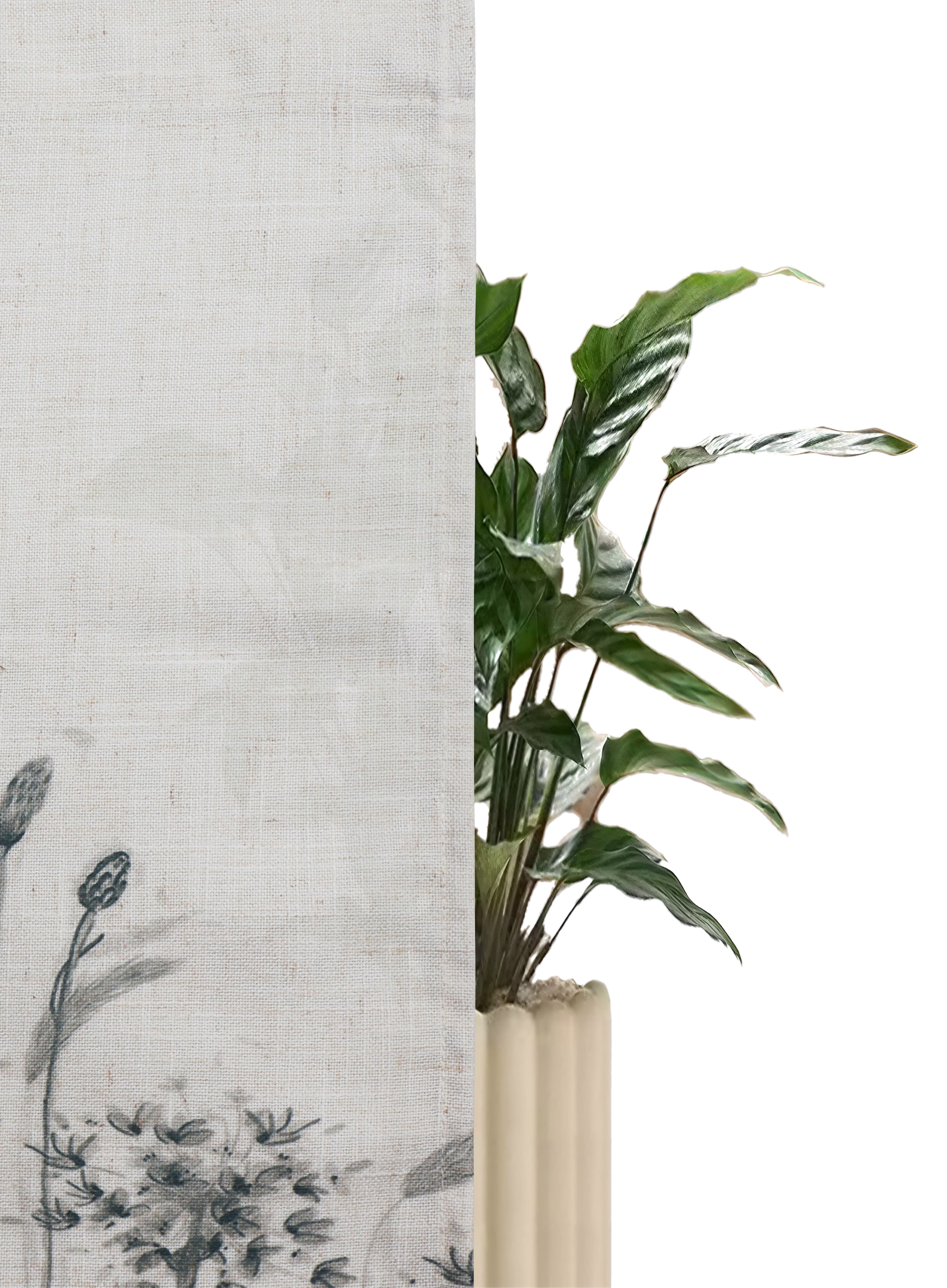 OTTO home Scheibengardine »Yllner« Stangendurchzug 1 Stk. tlg. Leinen-Look, florales Motiv, verschiedene Größen