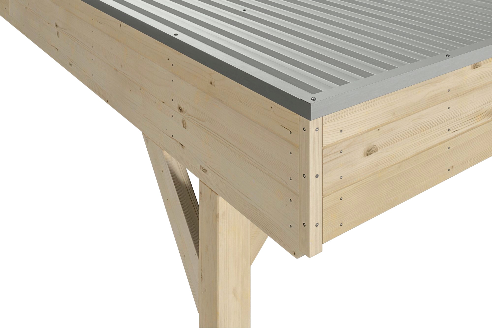 Skanholz Doppelcarport »Grunewald«, Leimholz-Nordisches Fichtenholz, natur, mit Aluminiumdach