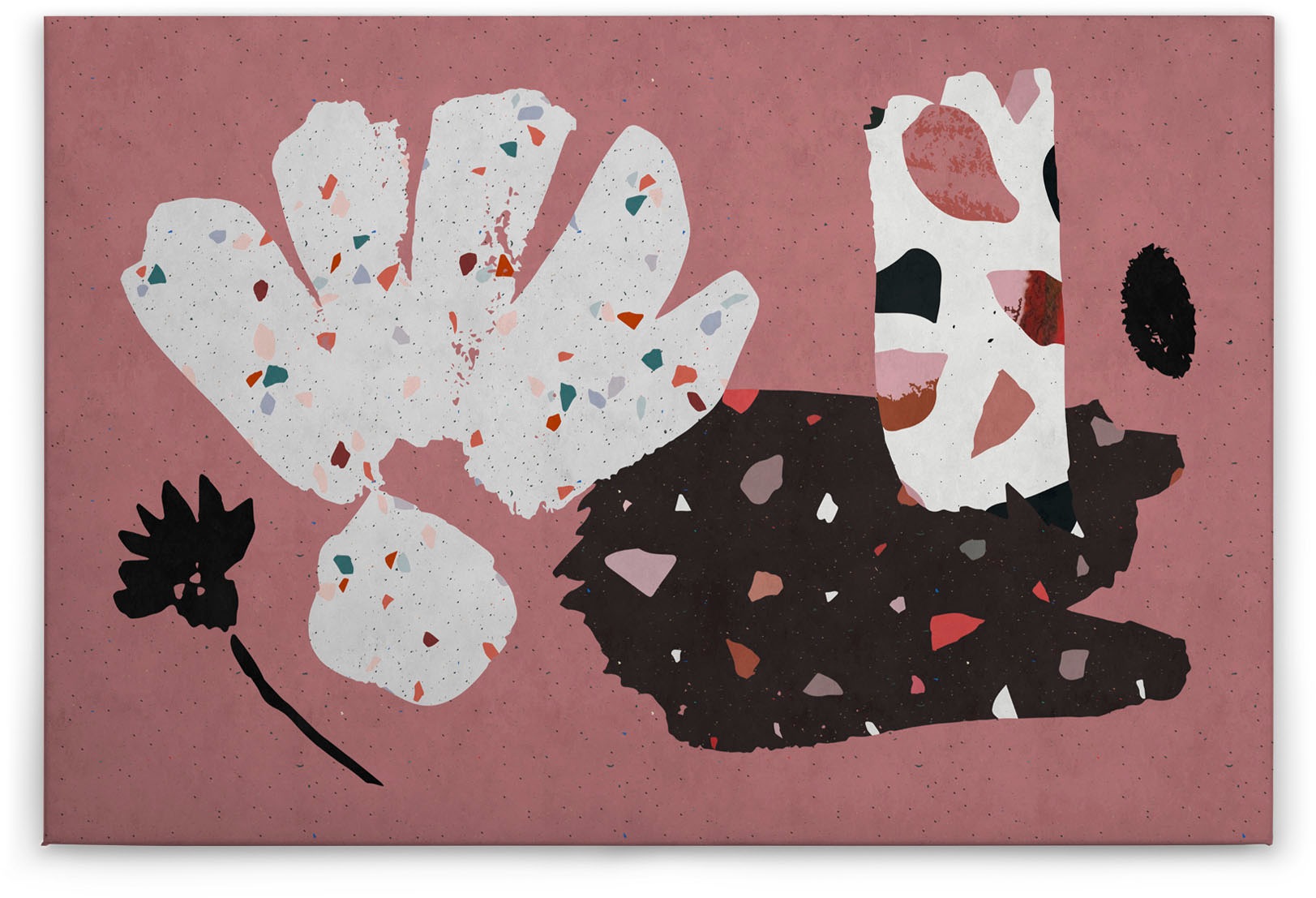 A.S. Création Leinwandbild »terrazzo 4«, Kunst-Abstrakt-Kinder, (1 St.), Keilrahmen Bild Abstrakt Bunt Rosa Leinwand-Bild Wohnzimmer modern