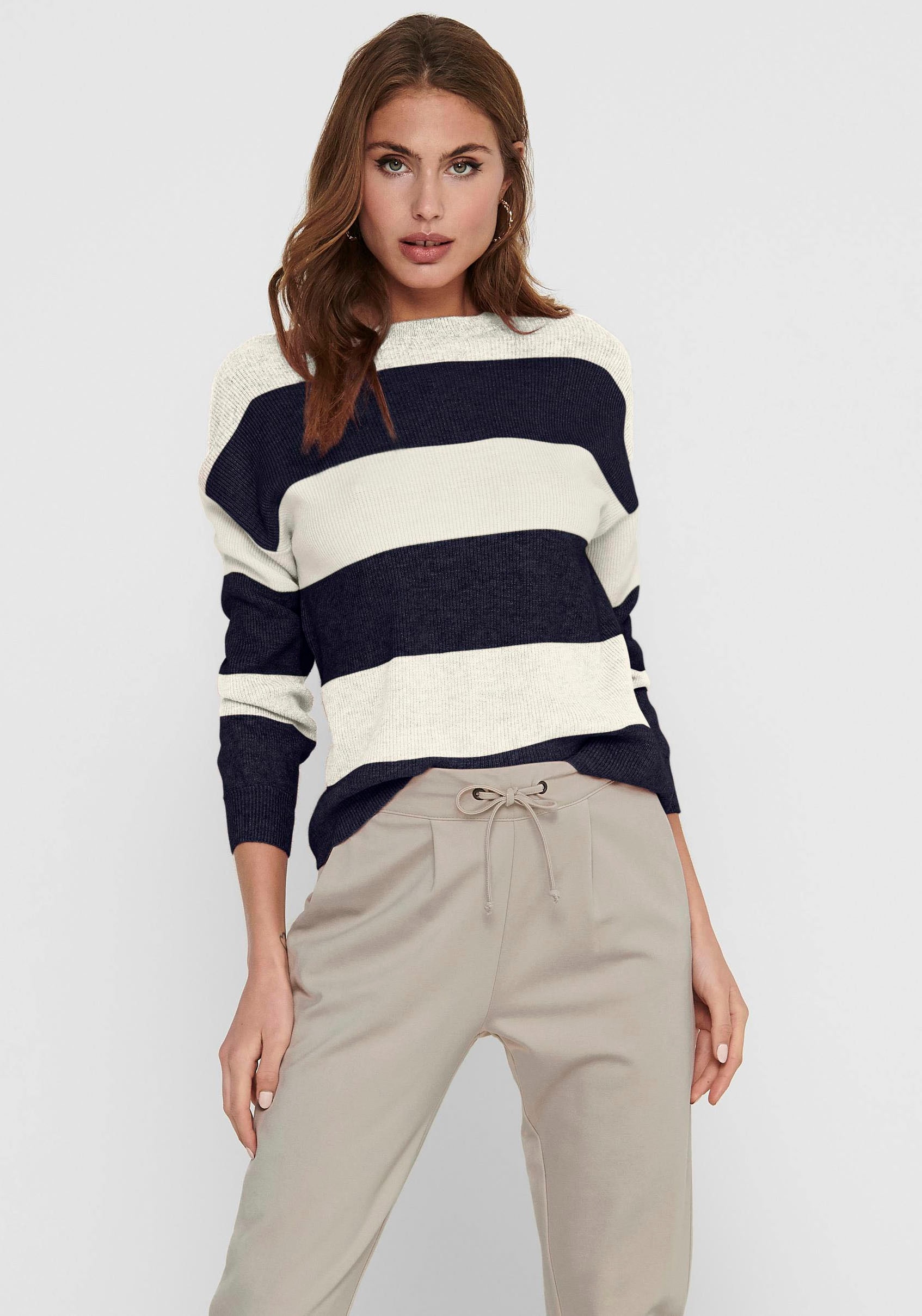 Strickpullover »ONLATIA L/S STRIPE PULLOVER KNT NOOS«