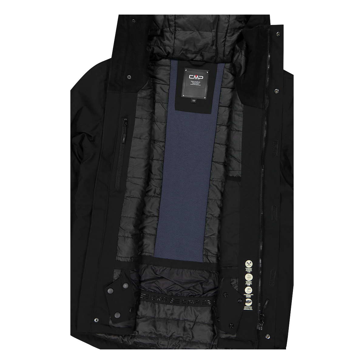 CMP Winterjacke mit Kapuze wind- und wasserabweisend, mit Kunstfaserpolsterung
