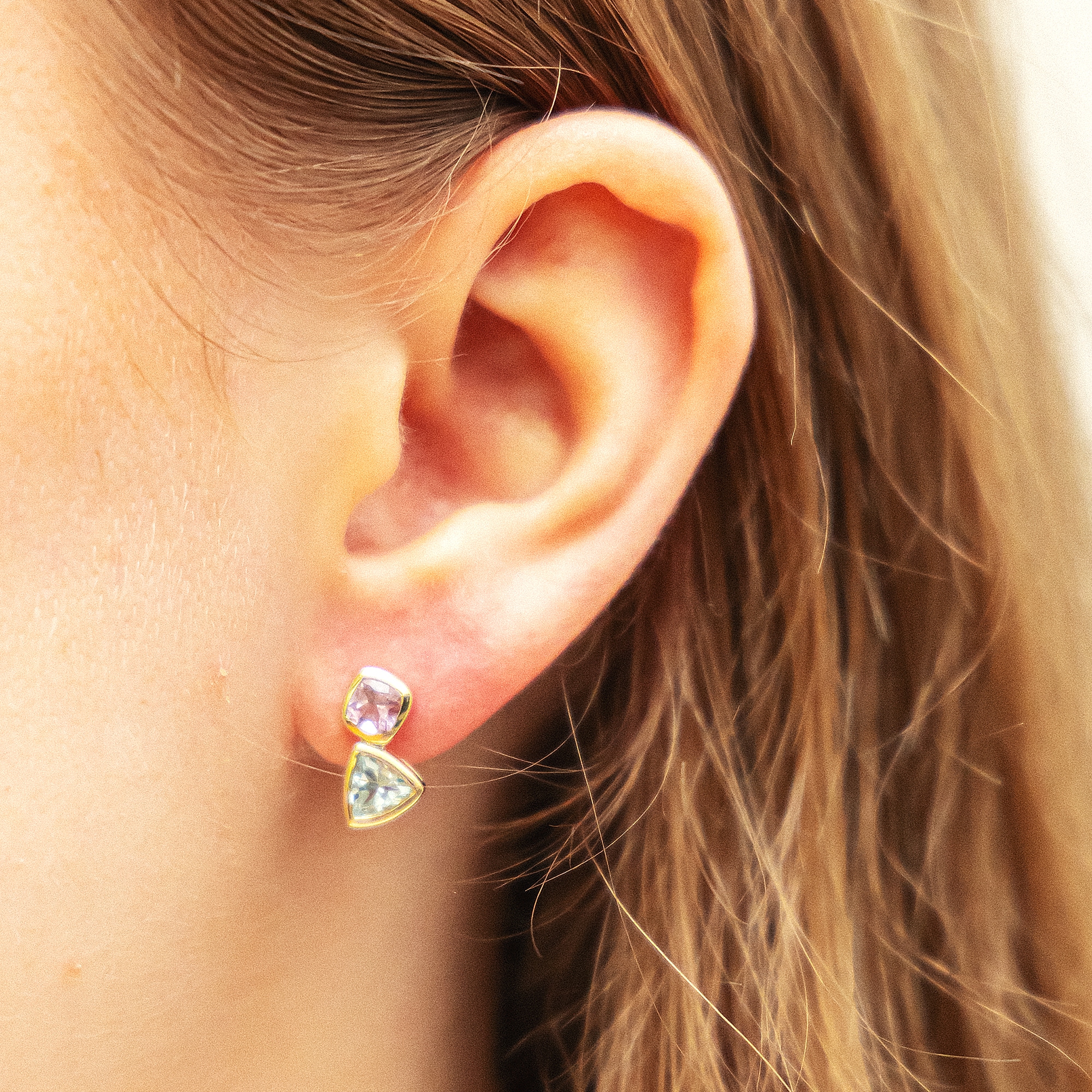 Fascination by Ellen K. Paar Ohrstecker »Gold 375 Blautopas (beh.) + Amethyst«