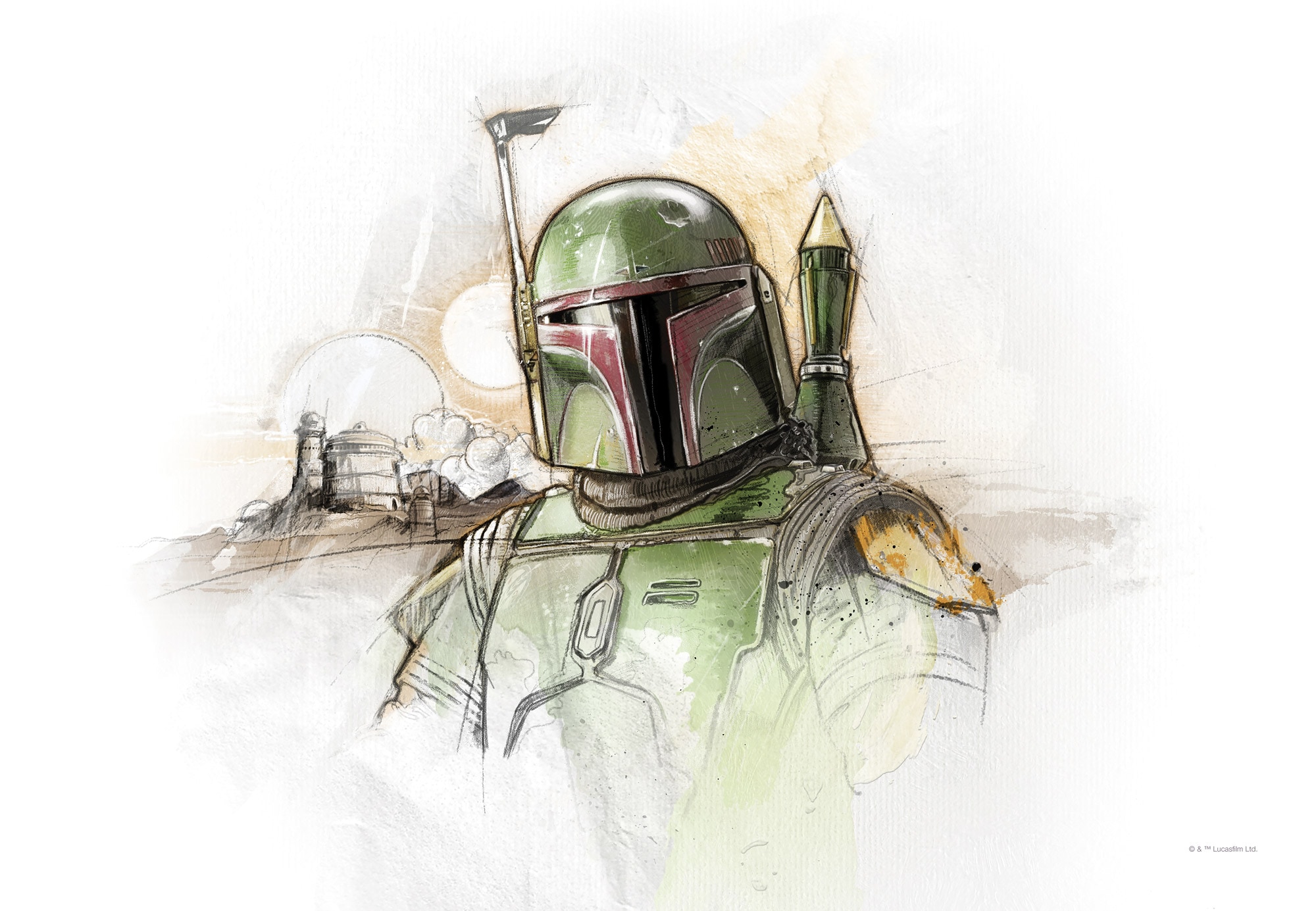 Komar Leinwandbild »Star Wars Boba Fett Sketch«, Disney, (1 St.), 60 x 40 cm (Breite x Höhe) - Kinderzimmer, Dekoration