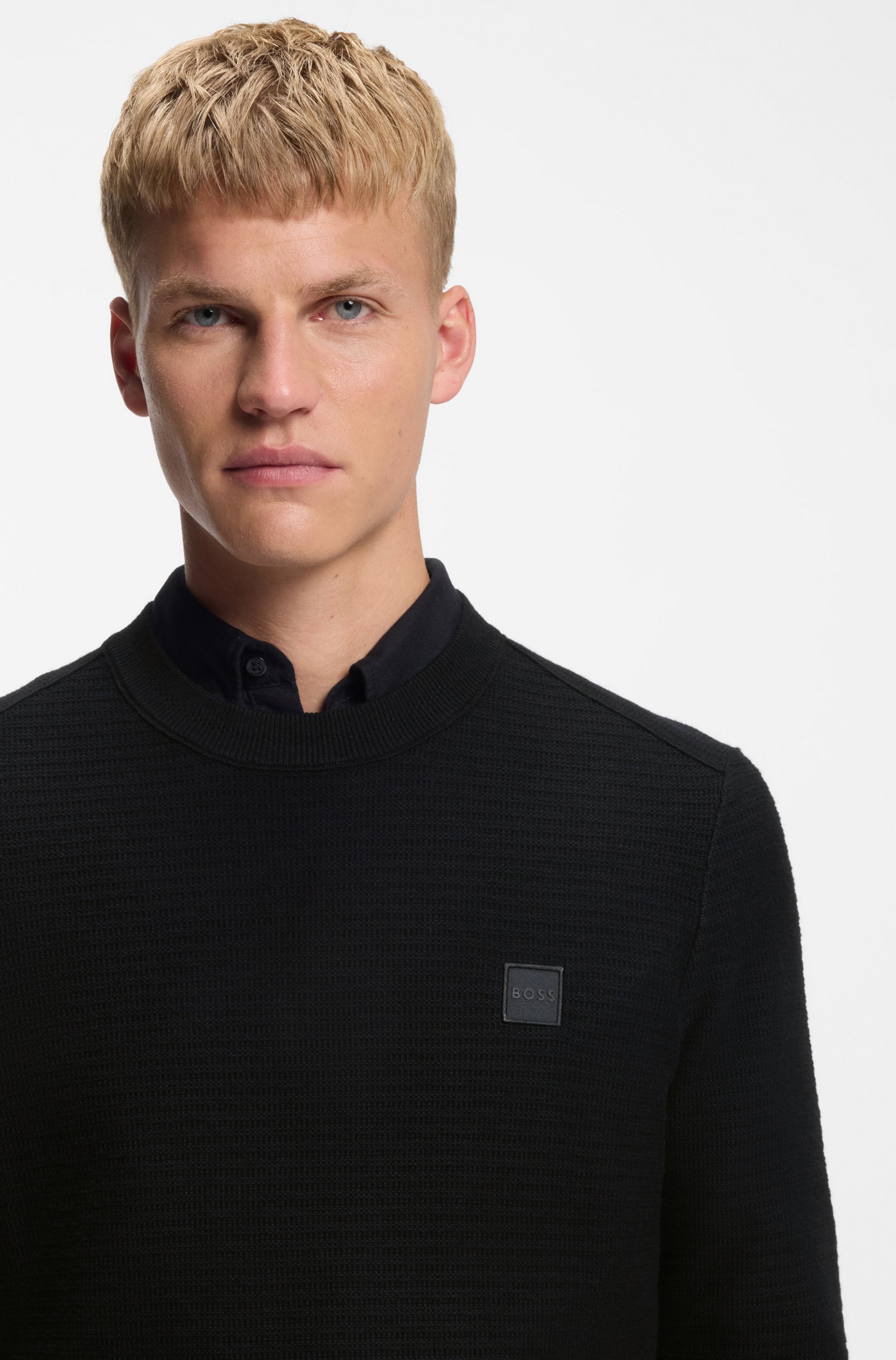 BOSS ORANGE Strickpullover »Anion« mit BOSS-Badge