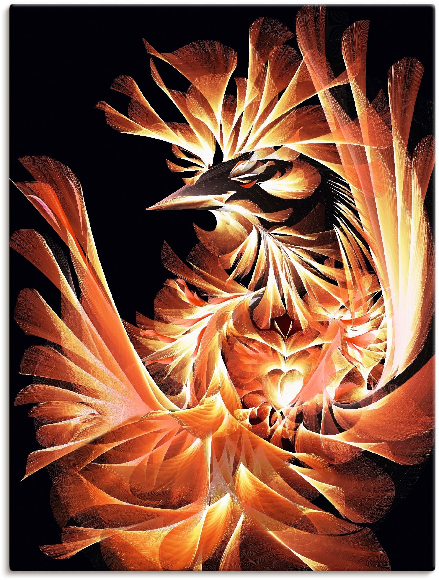 Artland Wandbild Feuervogels«, Fantasy, in Alubild, online Wandaufkleber »Geburt (1 Leinwandbild, Poster oder St.), als des Größen bestellen versch. Animal