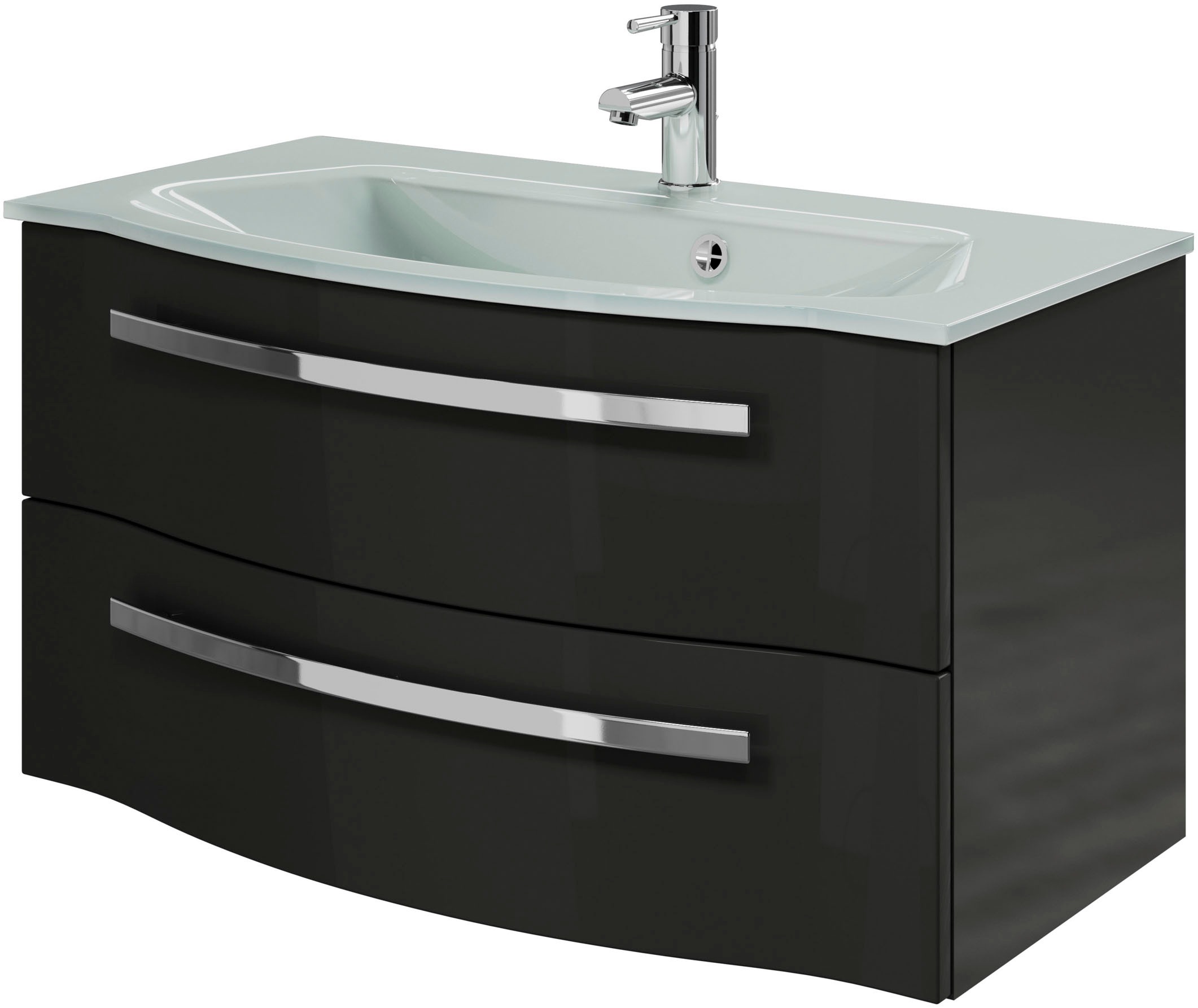 Saphir Waschtisch »Serie 4005 Glas-Waschtisch mit Unterschrank, 92 cm breit günstig online kaufen