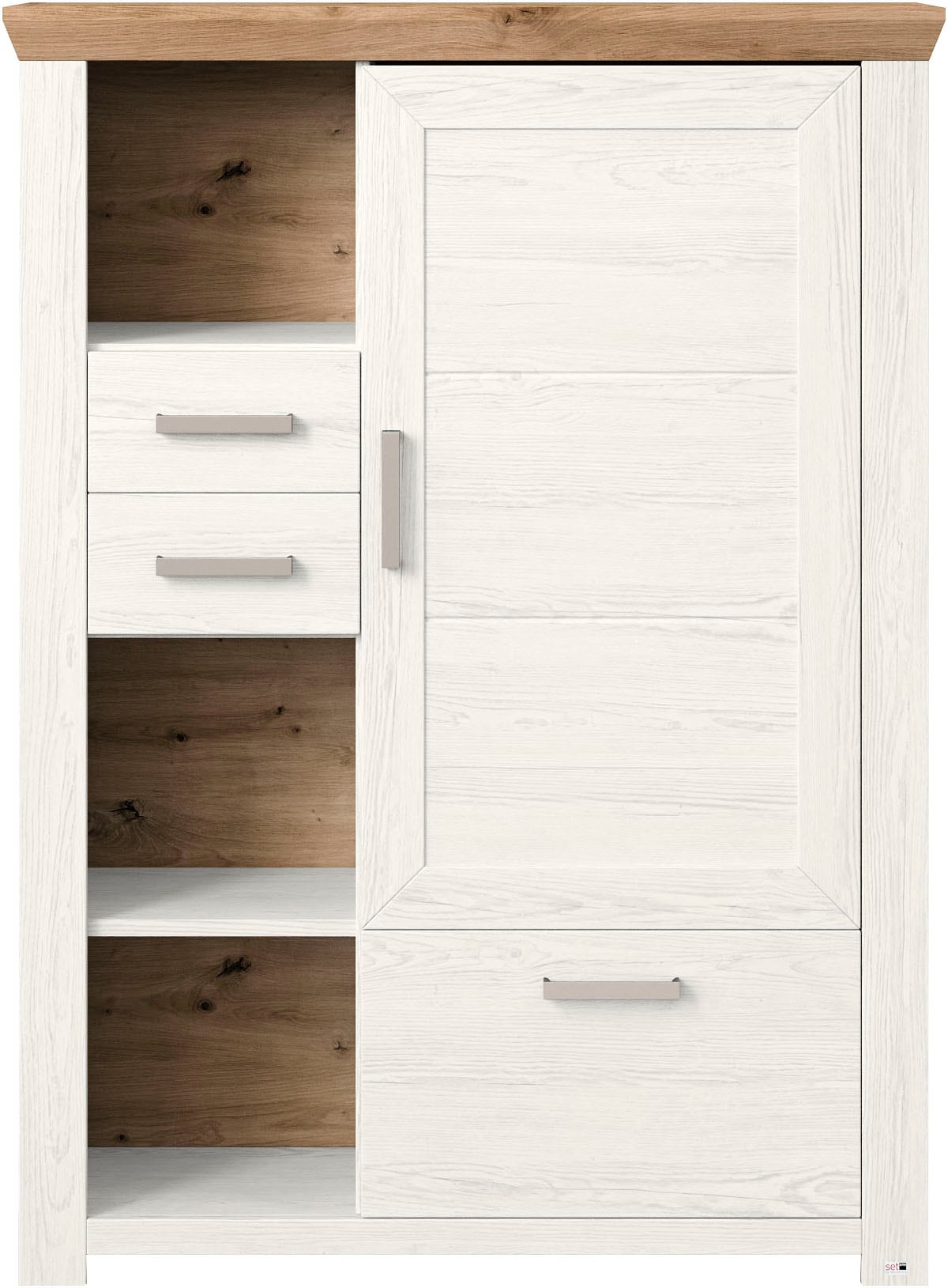 set one by Musterring Highboard »York«, Typ 25 und 26, in 3 Farbvarianten, Beleuchtung optional, Breite 105 cm