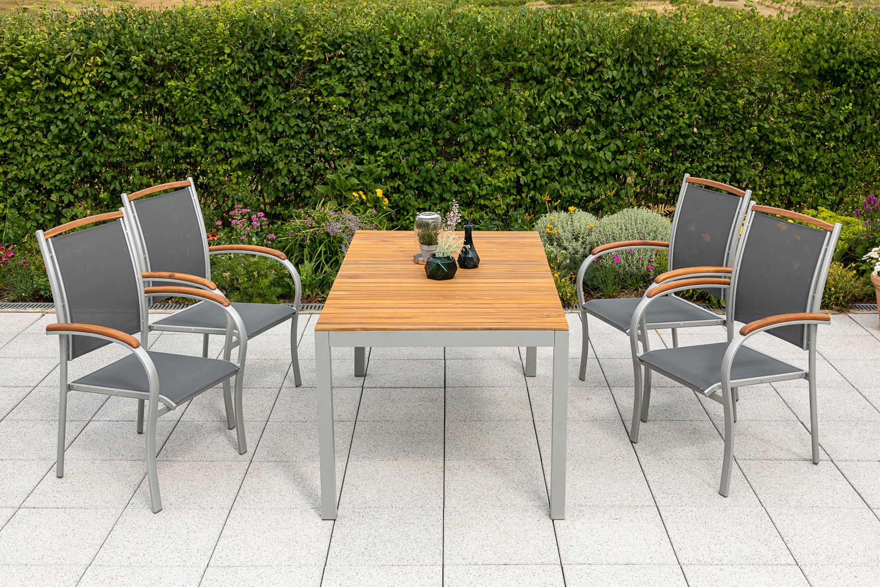 MERXX Garten-Essgruppe »»Siena«« Set, Armlehnen und Rückenabschluss aus geö günstig online kaufen