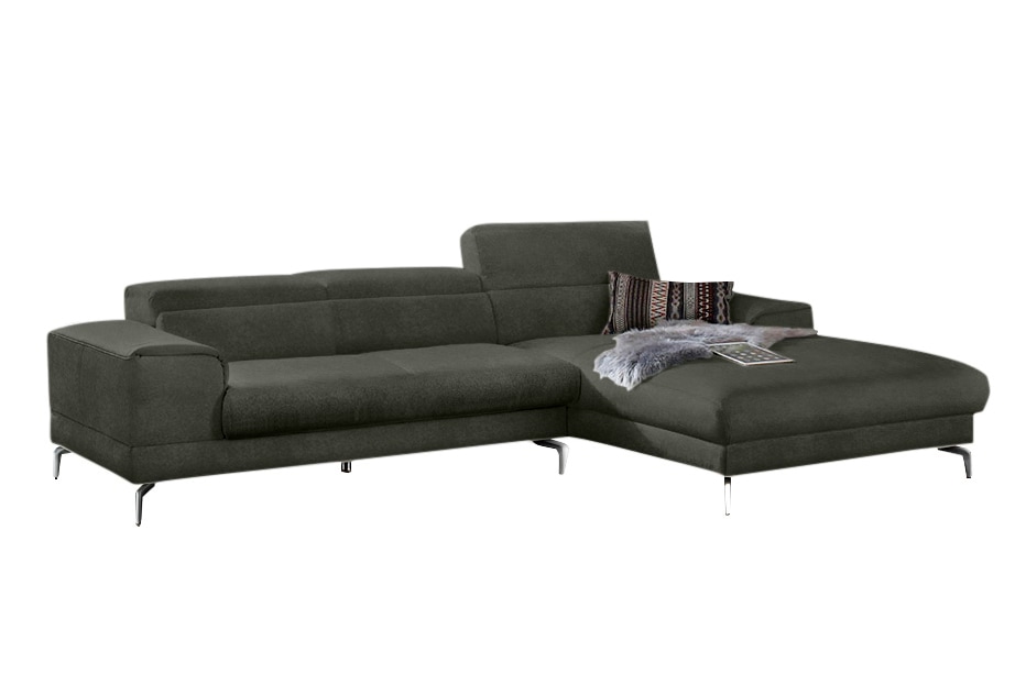 W.SCHILLIG Ecksofa »piedroo, Designsofa mit tollem Sitzkomfort, bequem und elegant, L-Form«, Kopfteilverstellung, wahlweise mit Sitztiefenverstellung, Breite 303cm
