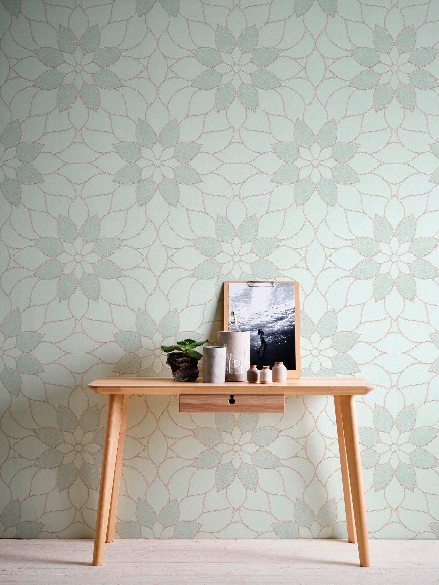 living walls Vliestapete »Neue Bude 2.0«, floral-botanisch-Wald, Modern Tapete Blumen Tapeten Wohnzimmer Schlafzimmer Küche modern Büro