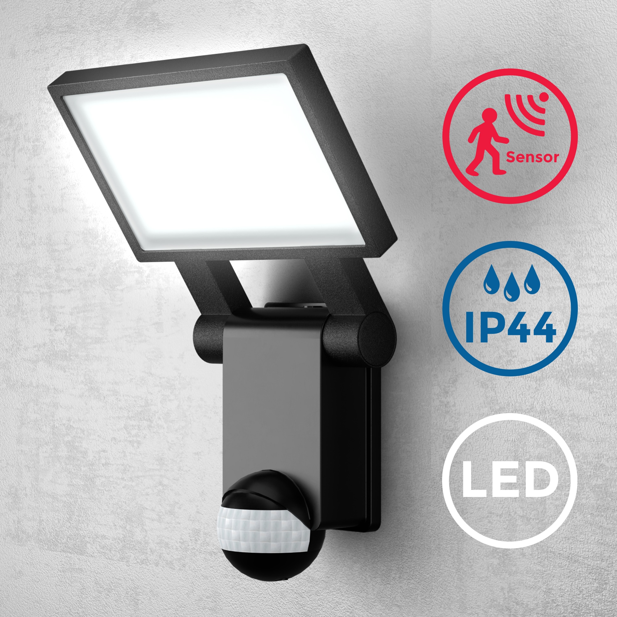 B.K.Licht LED Dämmerungssensor, Außen-Wandleuchte, online kaufen Bewegungsmelder, flammig-flammig, 1 Wandleuchte, Außenstrahler, IP44