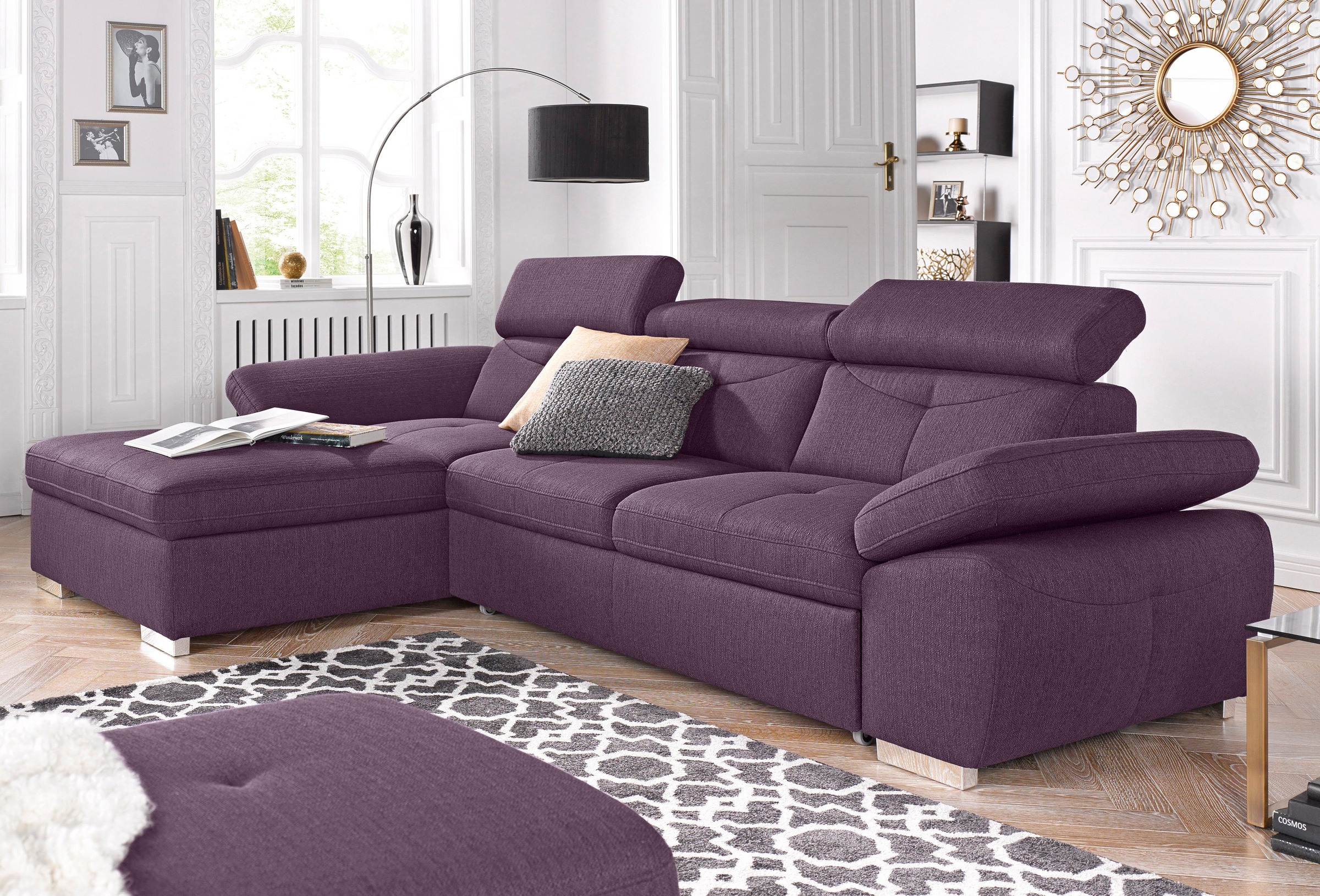 exxpo - sofa fashion Ecksofa »Spring, super bequem, mit Armteil- und Kopfte günstig online kaufen