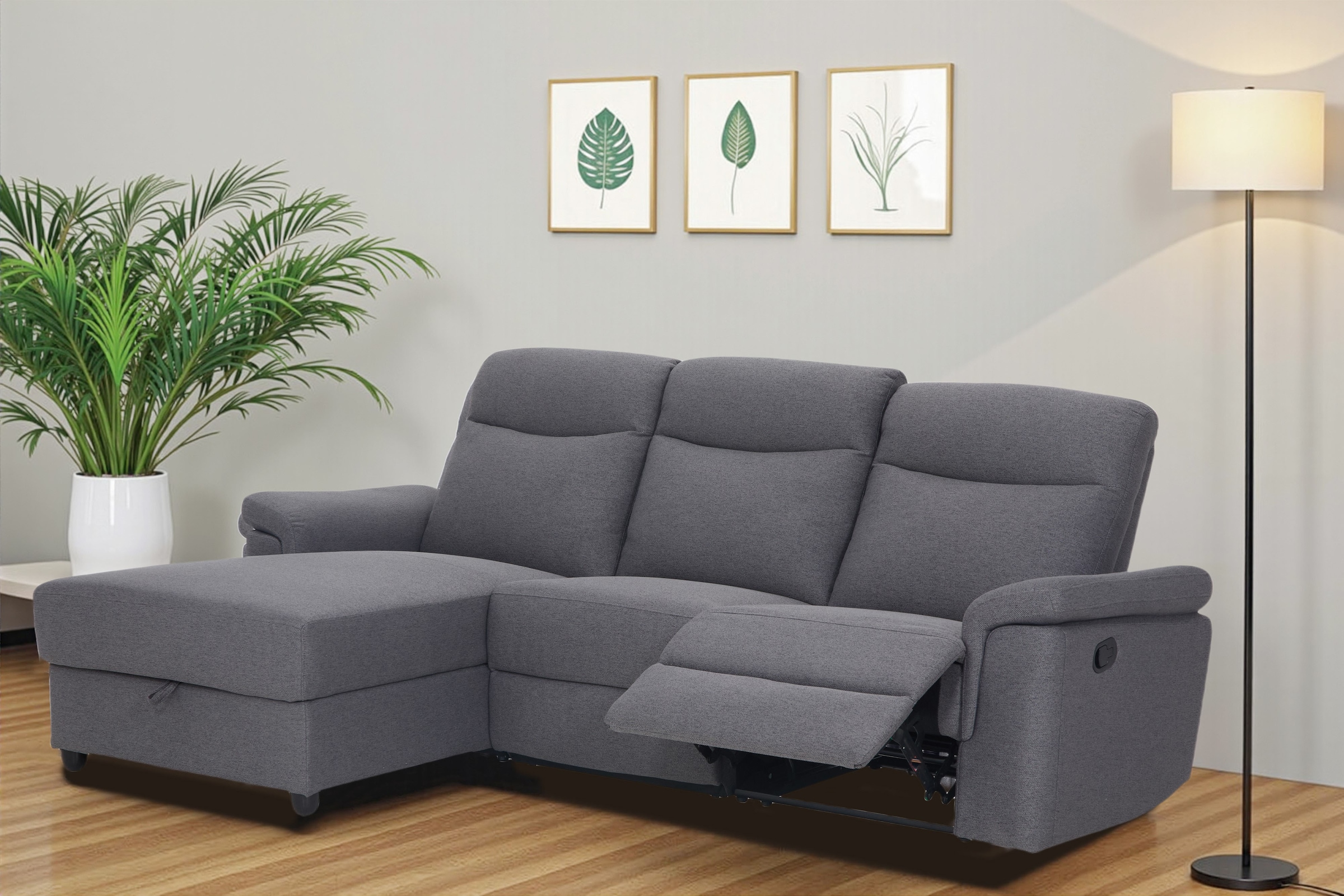 Home affaire Ecksofa »BRIONNE, L-Form, 255cm, manuelle u. elektrische Funkt günstig online kaufen