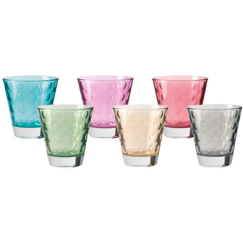 LEONARDO Glas »Optic«, (Set, 6 tlg., 6), Colori Qualität, 220 ml, 6-teilig