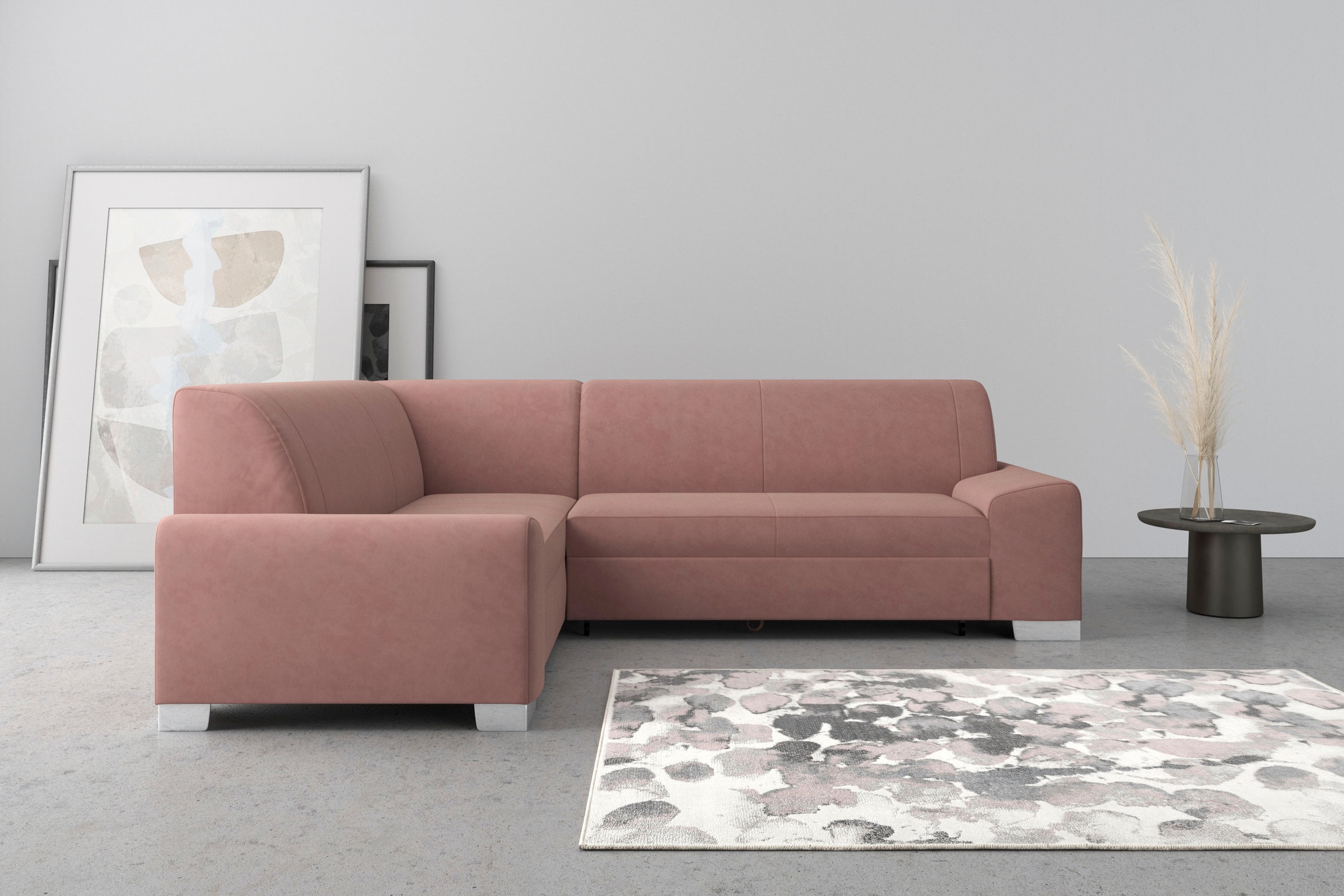 DOMO collection Ecksofa »Anzio in kubischer Formensprache, flache Armlehnen günstig online kaufen