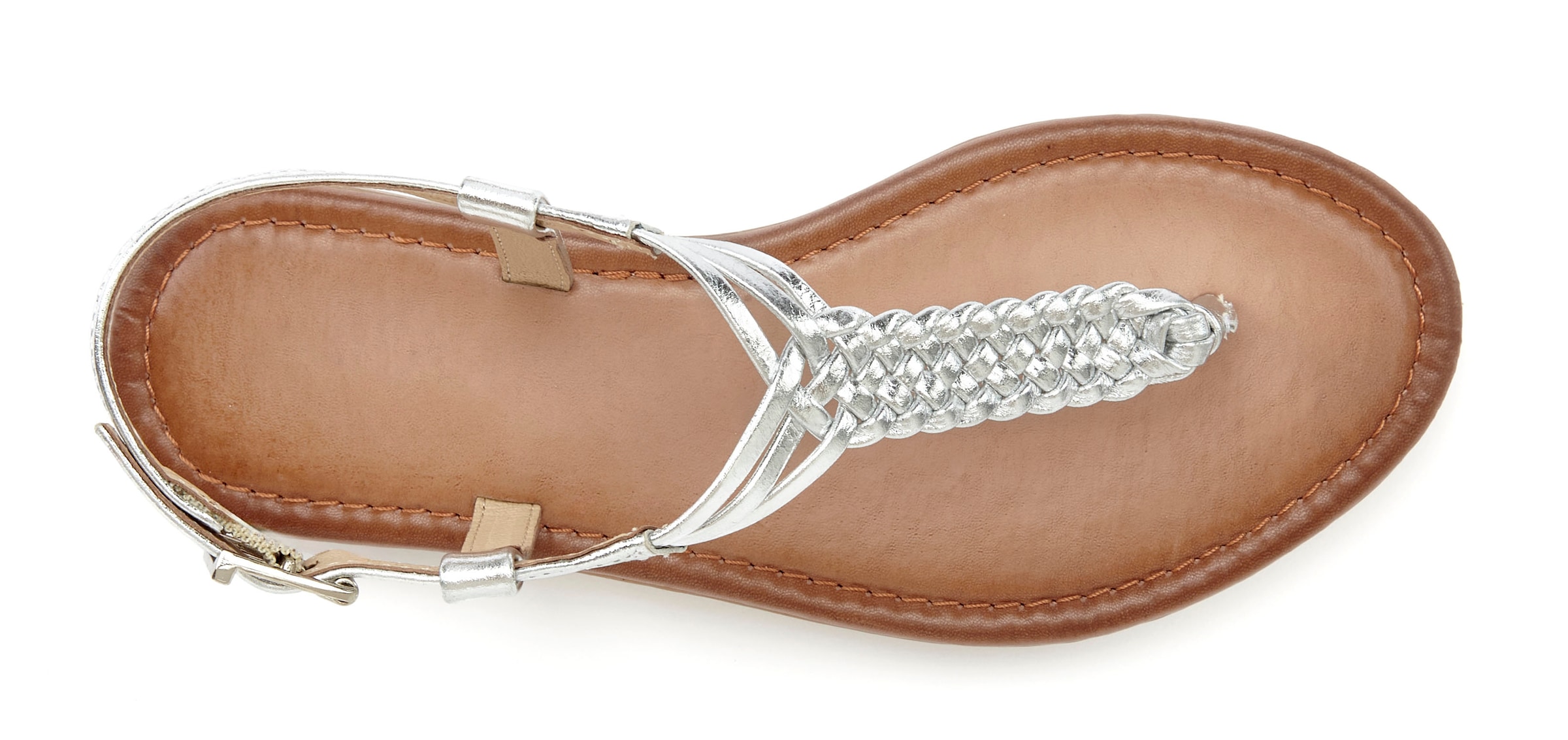 Vivance Zehentrenner, Sandalette, Sommerschuh,Sandale aus Leder mit Flecht-Optik