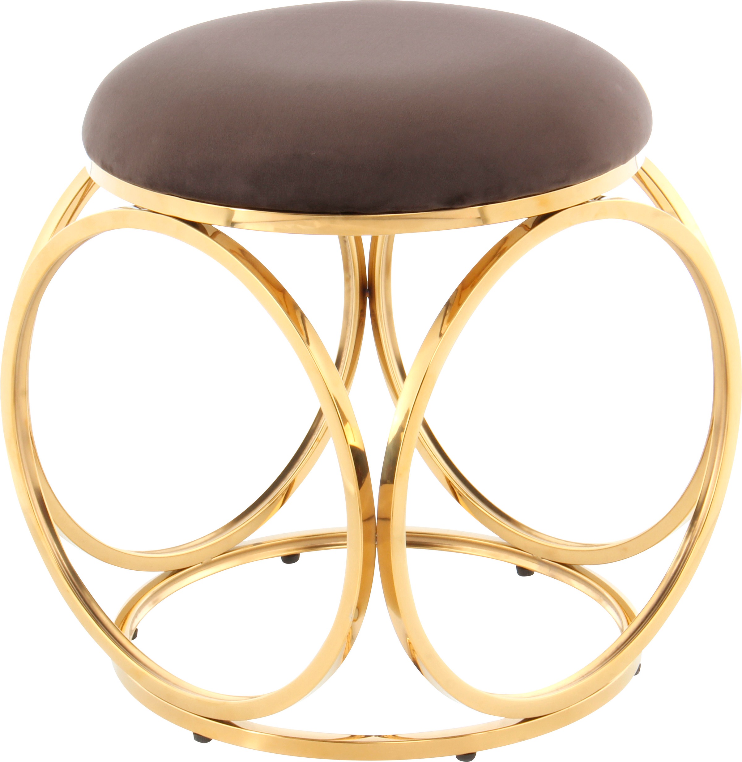 Kayoom Sitzhocker »Hocker Whitney 325,Hocker mit offenem Design, Gestell aus Metall«, (1 St.), glamourös, hochwertig, pflegeleicht, rundes Sitzkissen