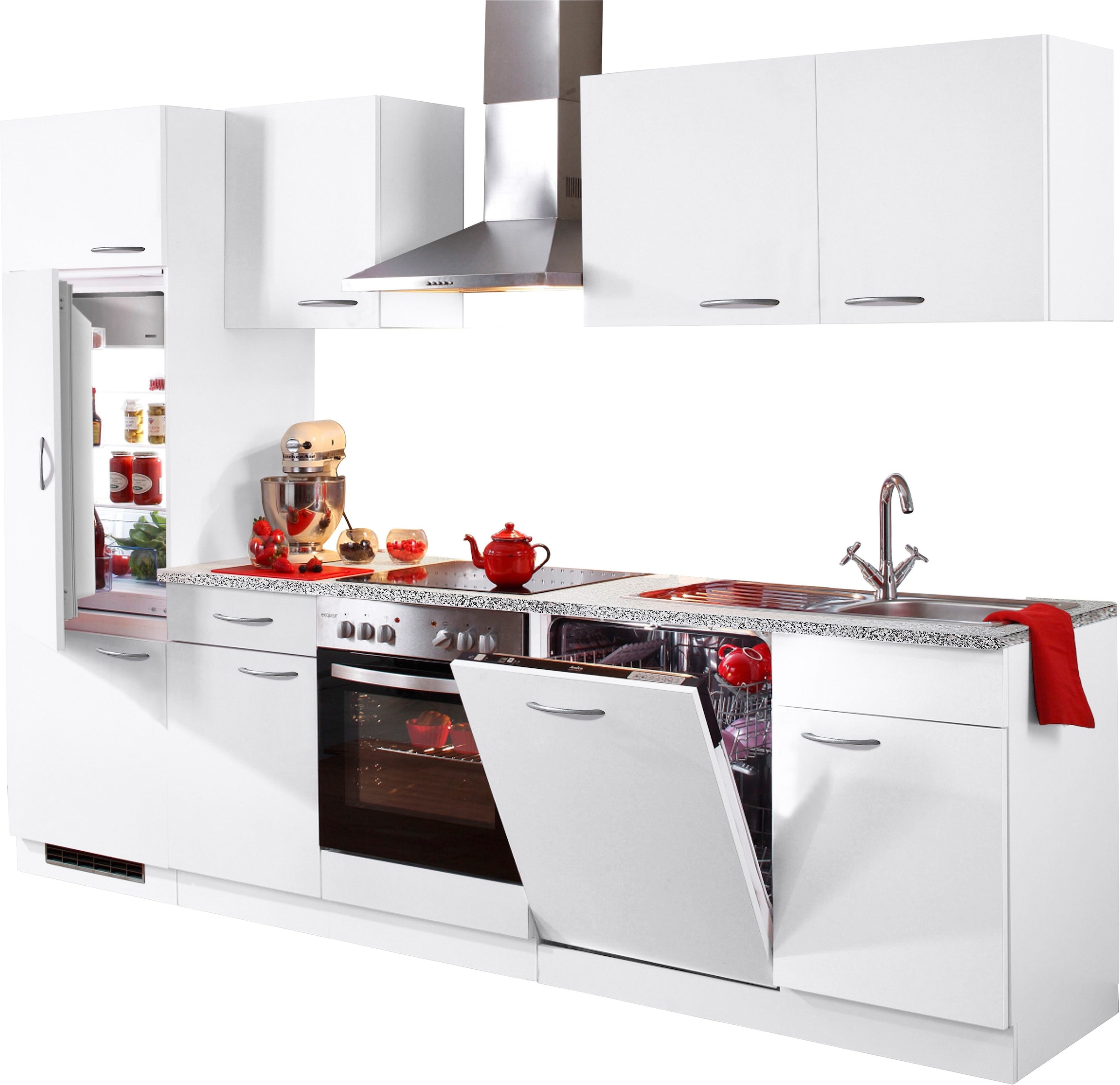 wiho Küchen Küchenzeile Geschirrspüler, 280 »Kiel«, auf kaufen Raten E-Geräten, mit Breite inkl. cm