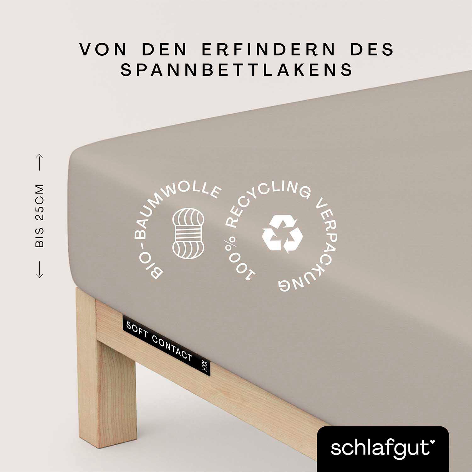 Schlafgut Spannbettlaken »Soft Contact«, 100% Bio Baumwolle