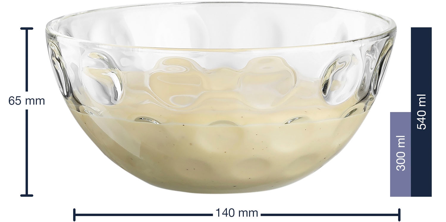 LEONARDO Schale »CUCINA OPTIC, 4er-Set«, 4 tlg., aus Glas, Spülmaschinengeeignet