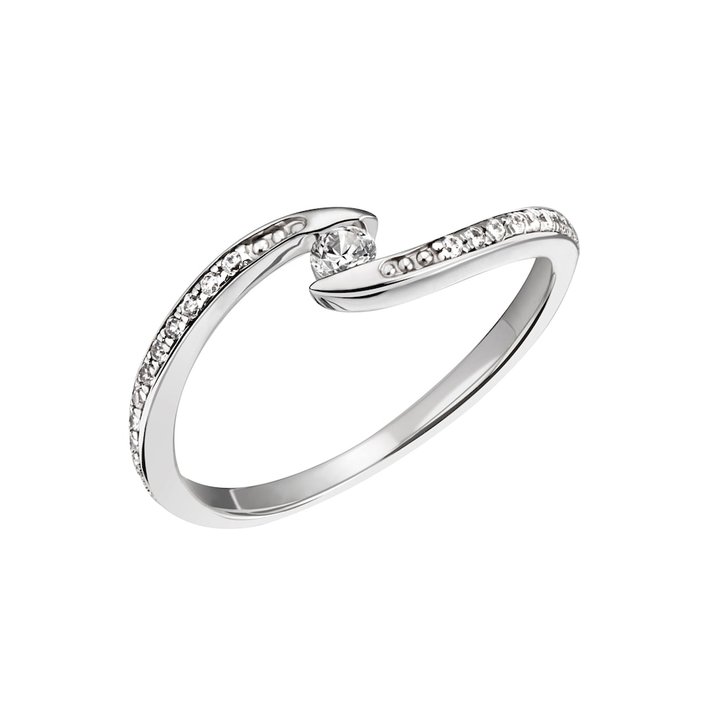 Firetti Fingerring »Schmuck Geschenk Silber 925 Silberring Ring Welle glitzernd«