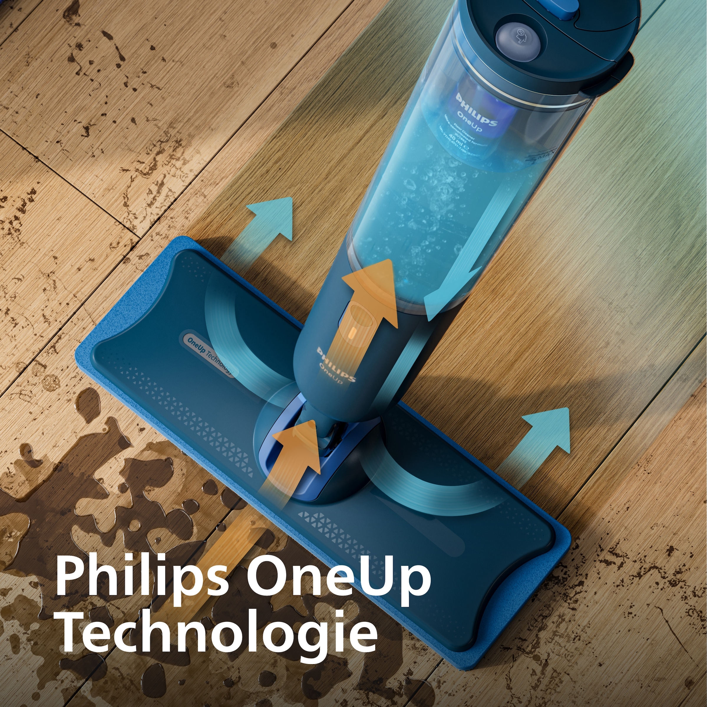 Philips Mikrofaserpad »OneUp Ersatzpad XV1883/20« (Mikrofaser 12 cmx35 cm 2 Stk. tlg. Speziell für Fliesen, Stein- und Betonböden entwickelt
