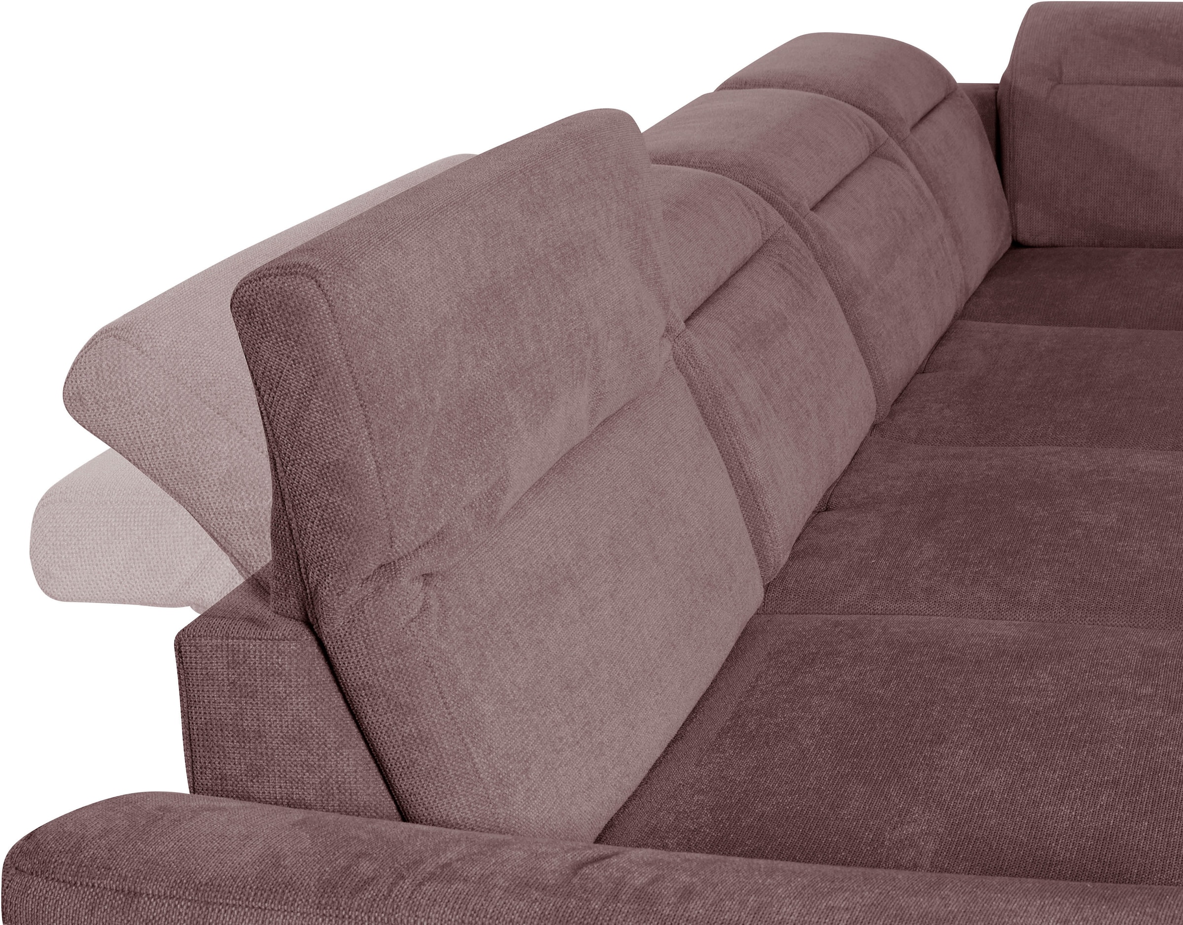 sit&more Wohnlandschaft »Percy U-Form«, 15 cm Fußhöhe, Sitztiefenverstellung, wahlweise in 2 Fußfarben