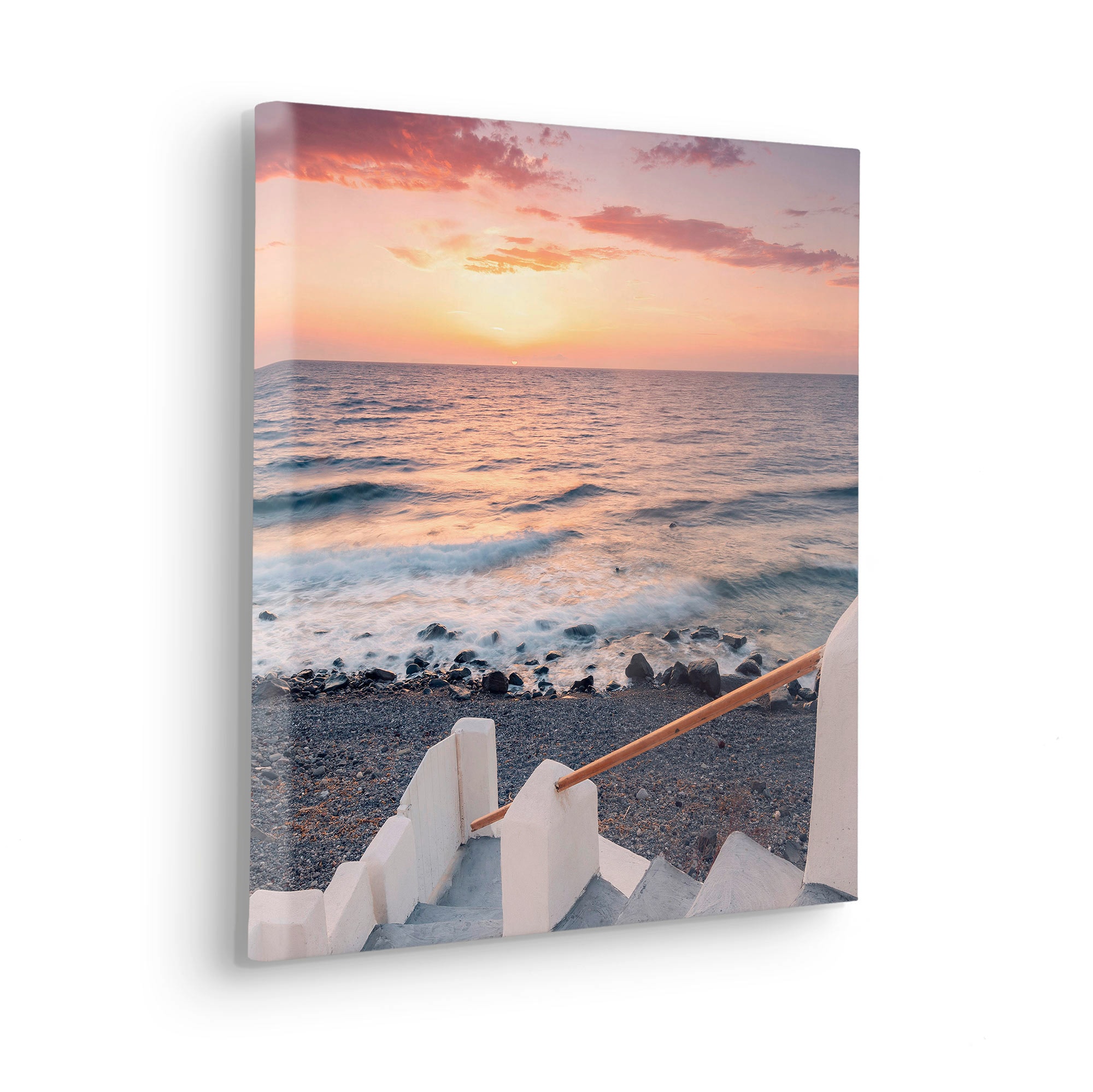 Komar Leinwandbild »Greece Gateway - Größe 40 x 40 cm«, Baum-Blätter-Natur-Berge-Blumen-Foto-Jahreszeiten-Landschaft-Meer-Strand-Palmen, (Packung, 1 St.), Keilrahmenbild mi Echtholzrahmen