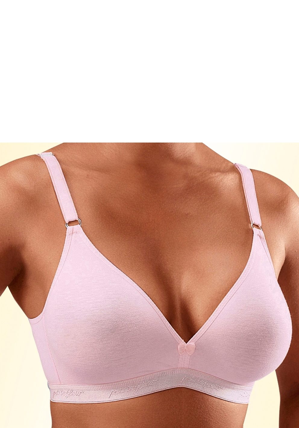 petite fleur Bralette-BH, (Packung, 3 Stück), ohne Bügel im Triangel-Schnitt aus Baumwolle