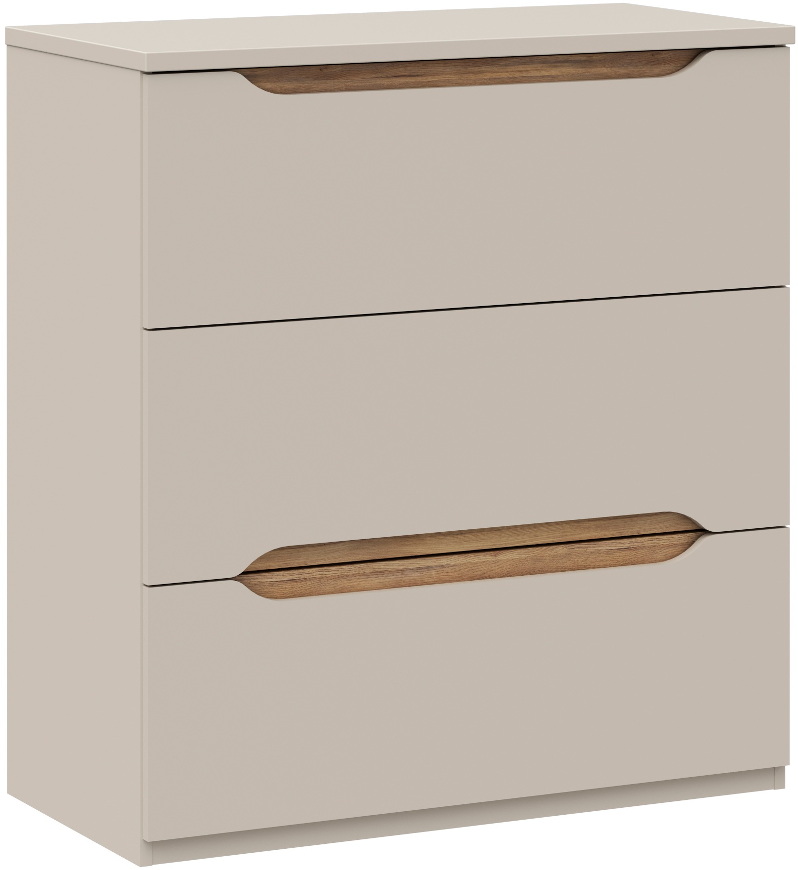 FORTE Kommode, B/H/T 81,5/92,3/41,5 cm Kommode ohne Griffe