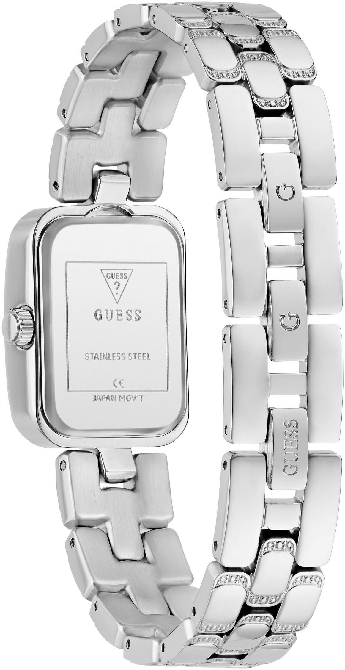 Guess Quarzuhr »ISLA«, Armbanduhr, Damenuhr, Edelstahlarmband