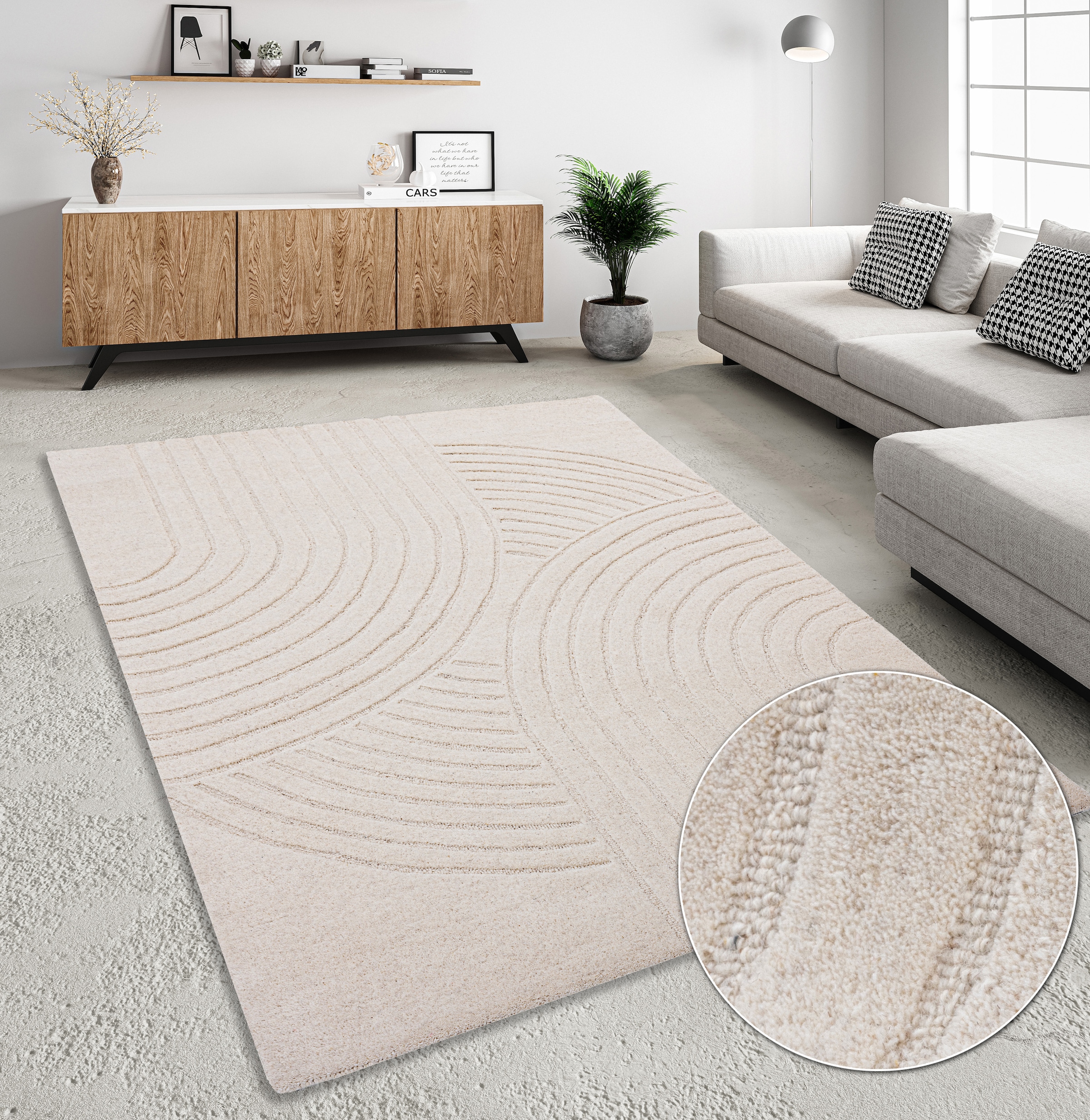 my home Wollteppich »Gabbo Design, Handgefertigt, Teppich, reine Wolle,« re günstig online kaufen