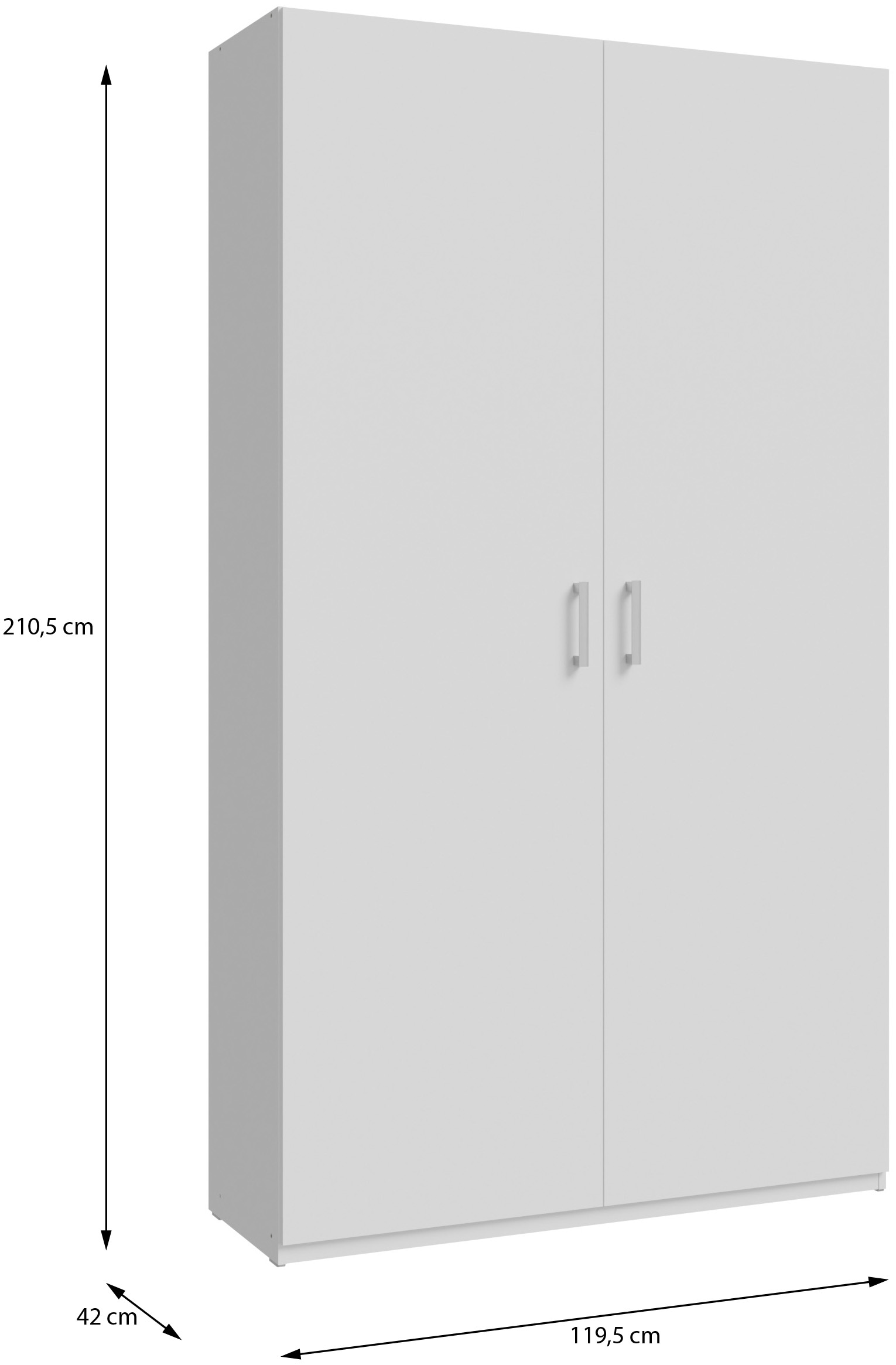 FORTE Drehtürenschrank B/H/T 119,5/210,5/42cm, stehende Montage