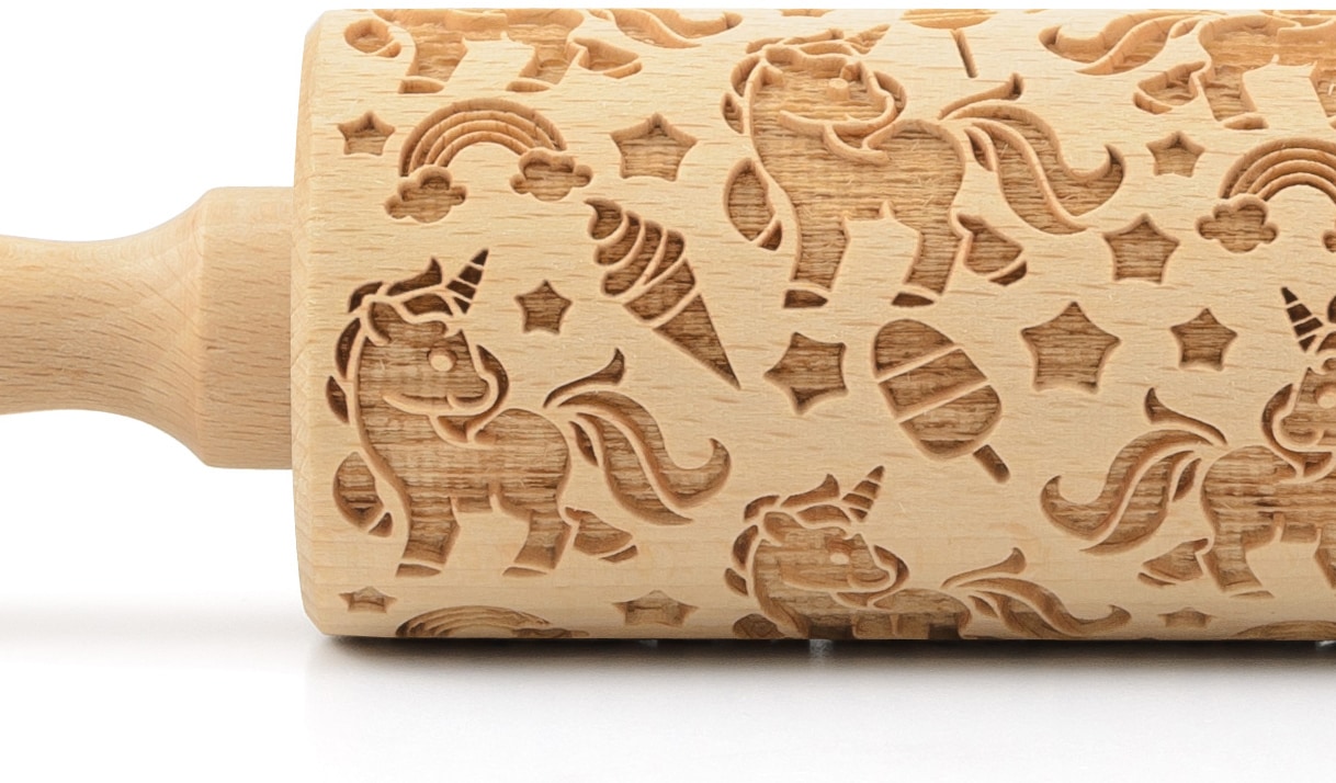 folkroll Teigroller »3D-Motiv-Teigrolle« Einhorn