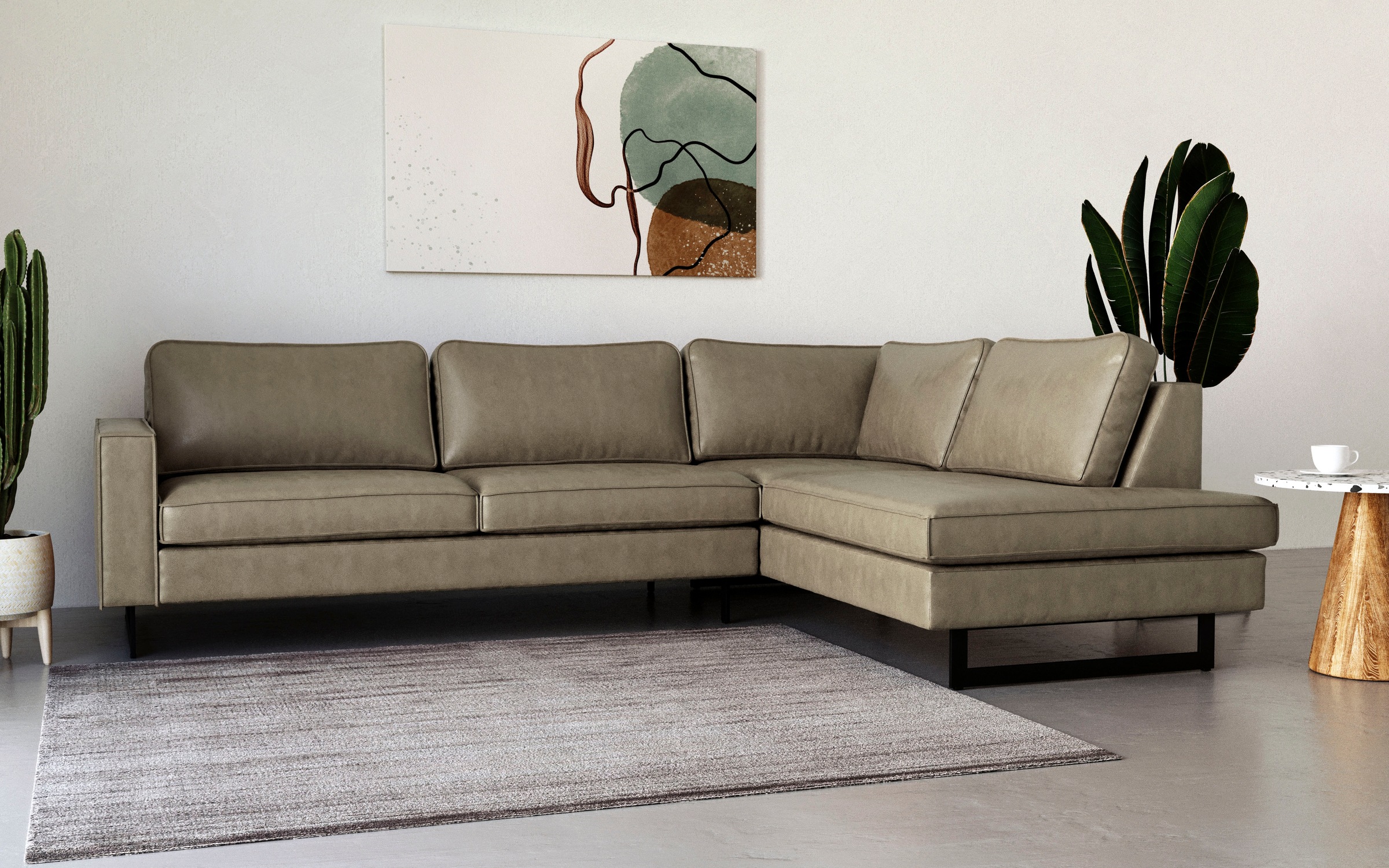 Places of Style Ecksofa »Pinto, 290 cm, Cord, Chenille, Lederoptik, Ottoman günstig online kaufen