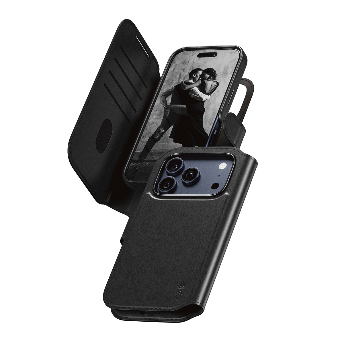 CARE by PanzerGlass Handyhülle »Tango 2-in-1 Wallet Case für Apple iPhone 17 Pro« Apple iPhone 17 Pro Backcover, Schutzhülle, Handyschutzhülle, Case, Schutzcase, stoßfest