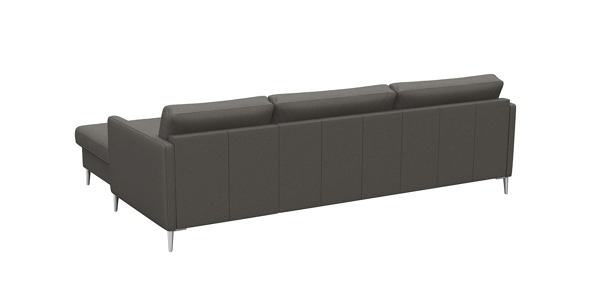 FLEXLUX Ecksofa »Fiore, super Sitzkomfort durch Kaltschaum im Sitz, L-Form«, schmale Armlehnen, Füße Alu