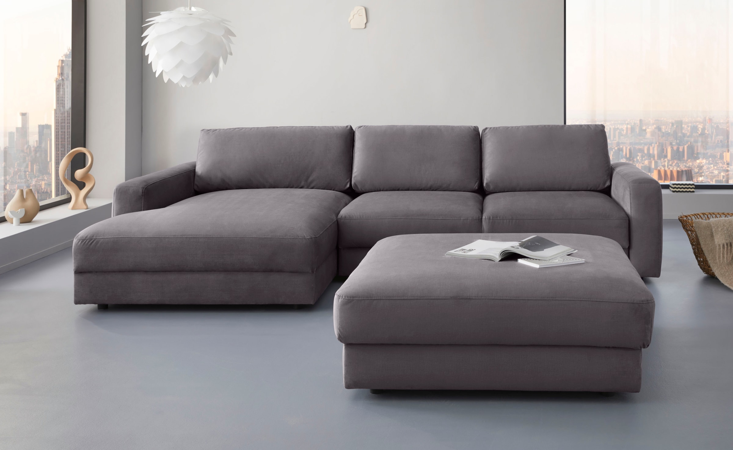 Places of Style Ecksofa »Bloomfield, bequem und elegant, OTTOs Choice, L-Form«, wahlweise mit Bettfunktion und Bettkasten