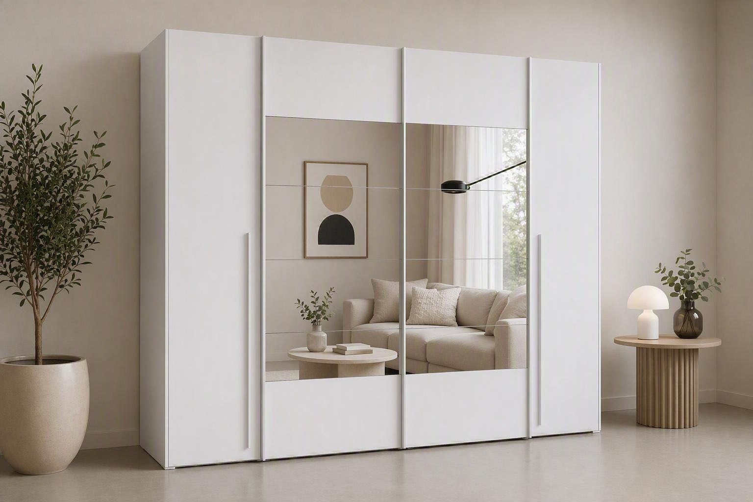 FORTE Kleiderschrank »Narago, Kombischrank, modernes Design« B/H/T ca. 270/210/61cm,  Schwebetüren in Kombination mit Drehtüren, Made in Europe